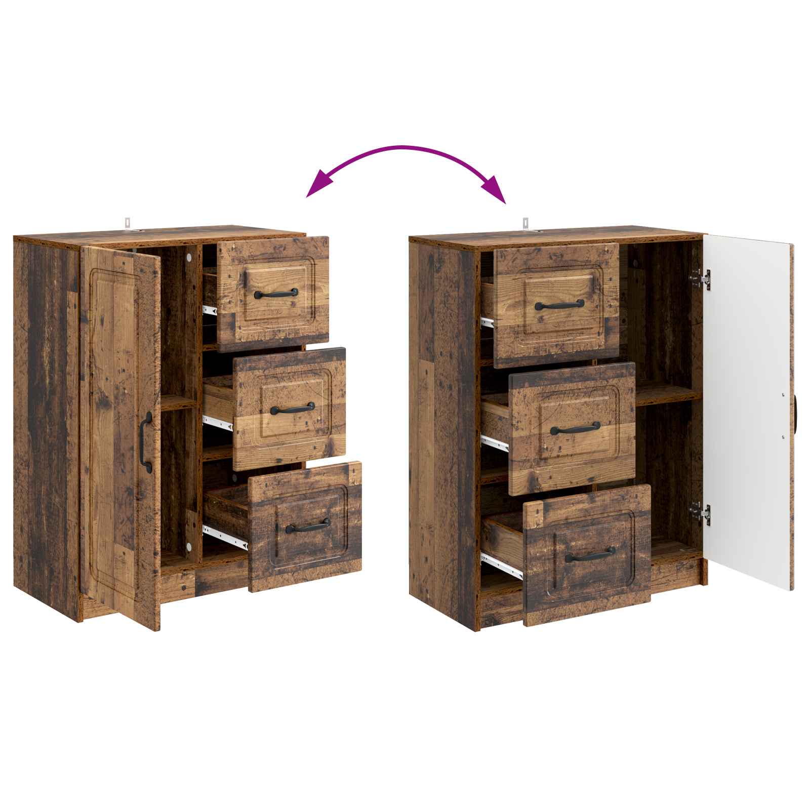 Buffet Bois ancien 66 x 34,5 x 87 cm Bois d'ingénierie - XIOS