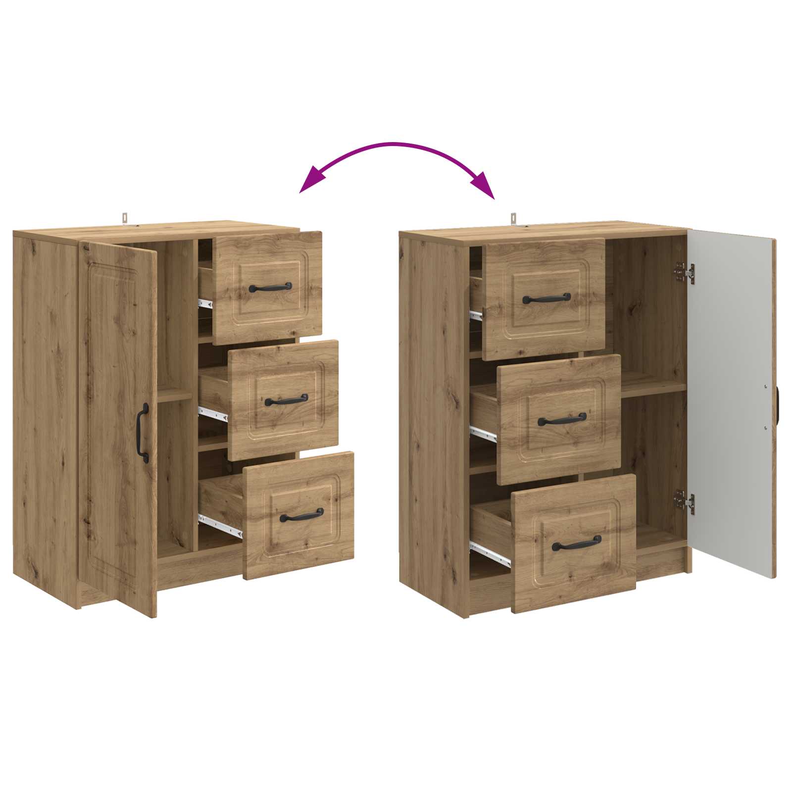 Buffet Chêne artisanal 66 x 34,5 x 87 cm Bois d'ingénierie - XIOS