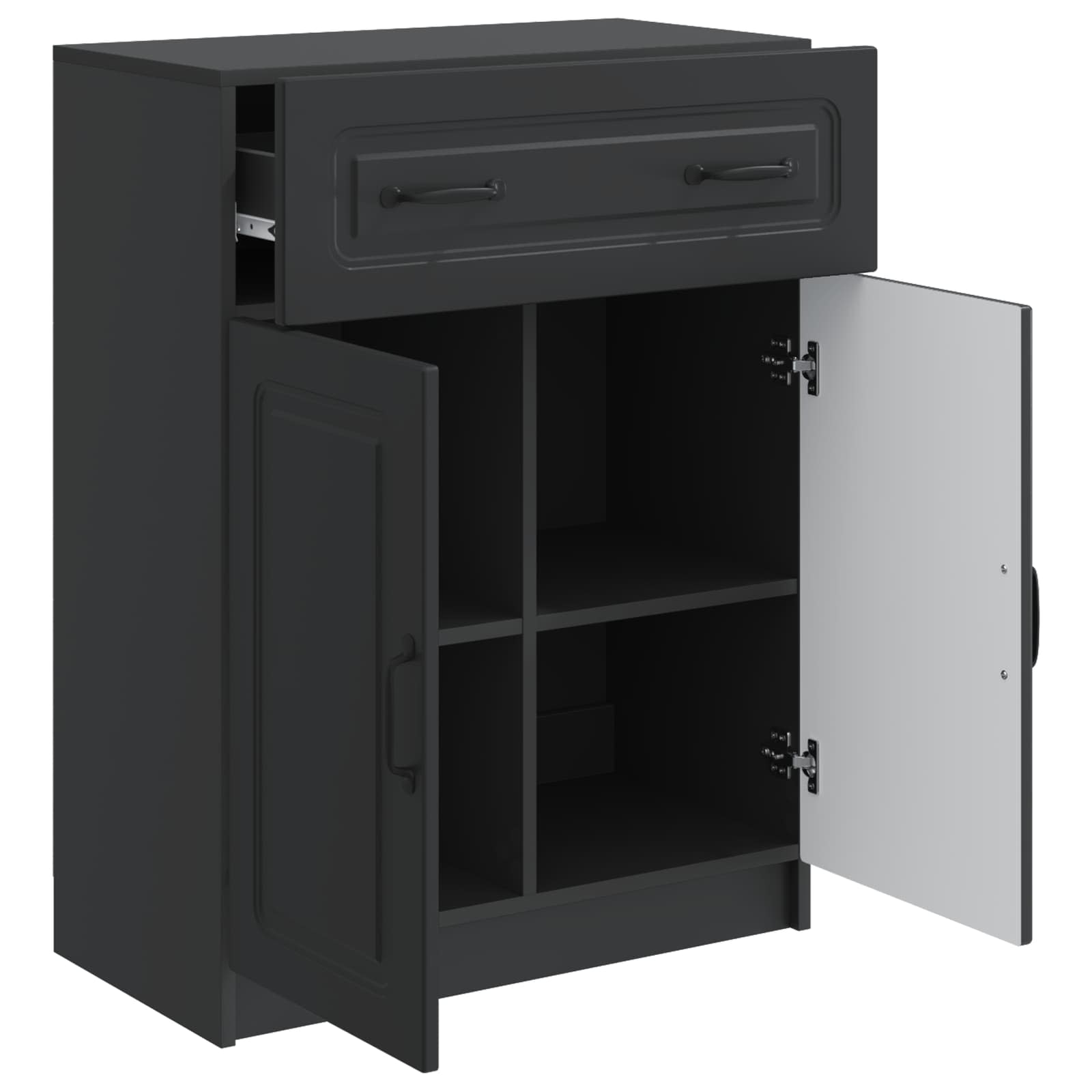Buffet avec tiroir Noir 66 x 34,5 x 87 cm Bois d'ingénierie - XIOS
