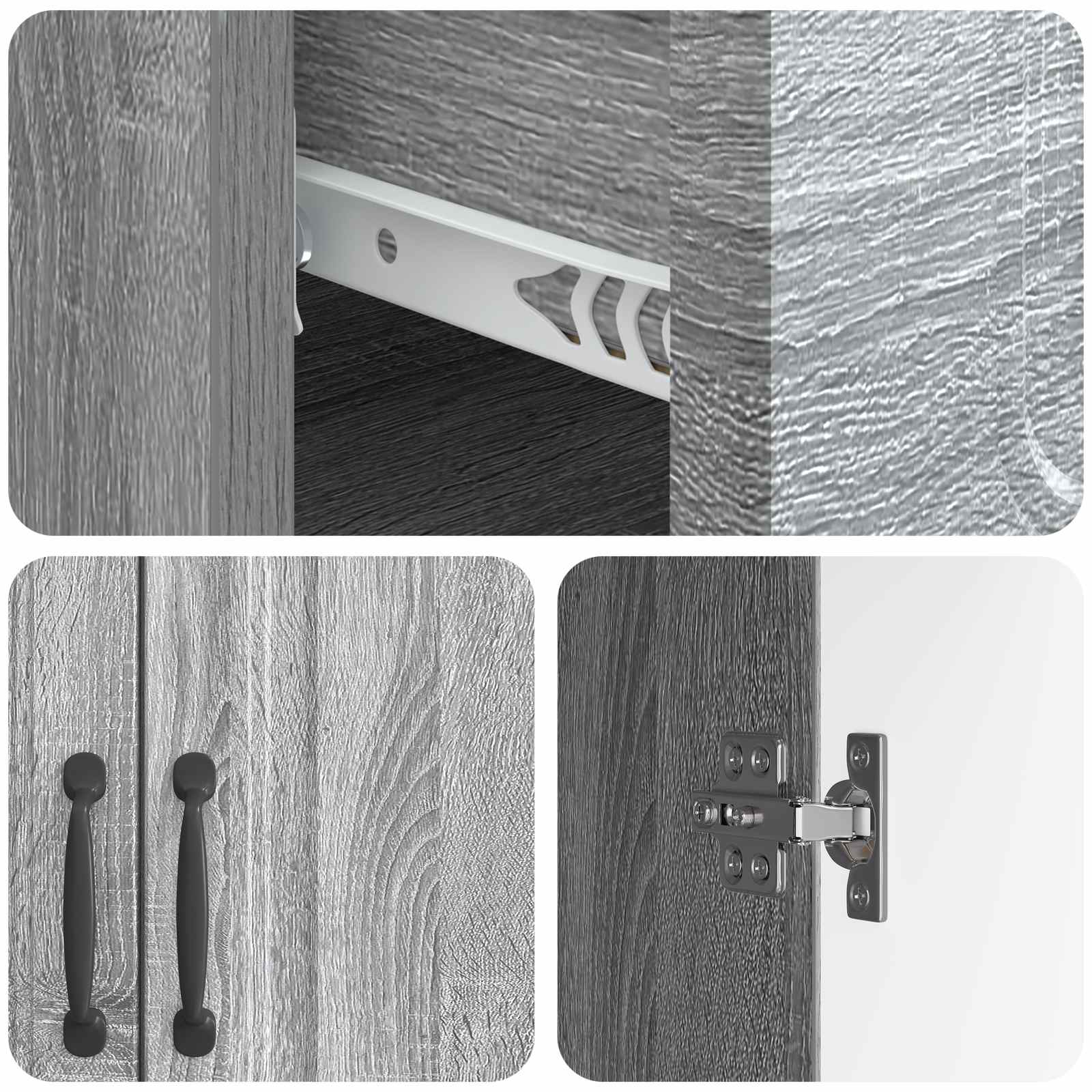Buffet Sonoma gris 66 x 34,5 x 87 cm Bois d'ingénierie - XIOS
