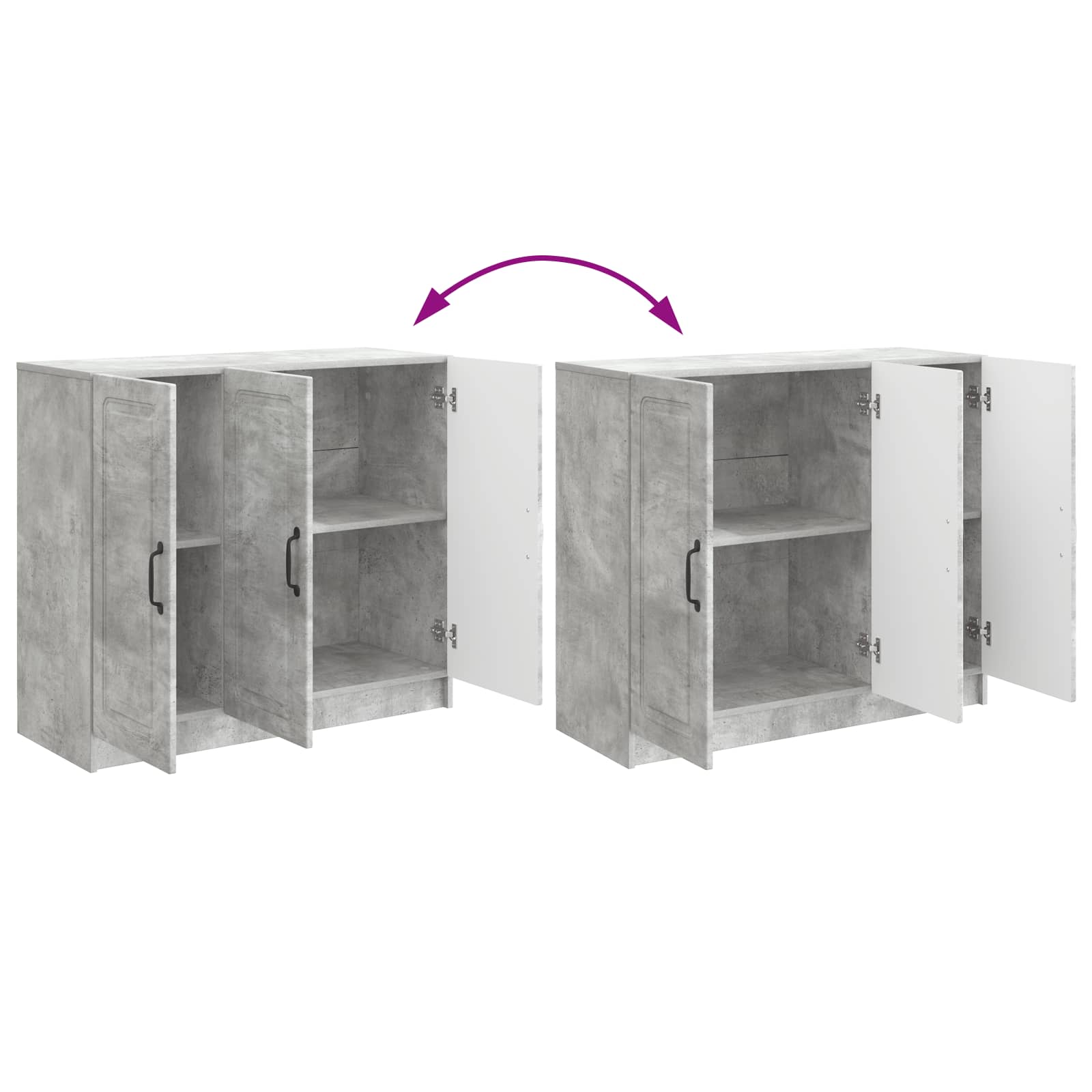 Buffet Gris béton 89 x 34,5 x 77 cm Bois d'ingénierie - XIOS