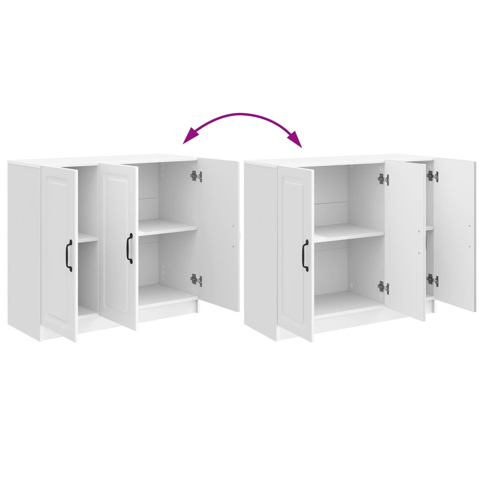 Buffet Blanc brillant 89 x 34,5 x 77 cm Bois d'ingénierie - XIOS