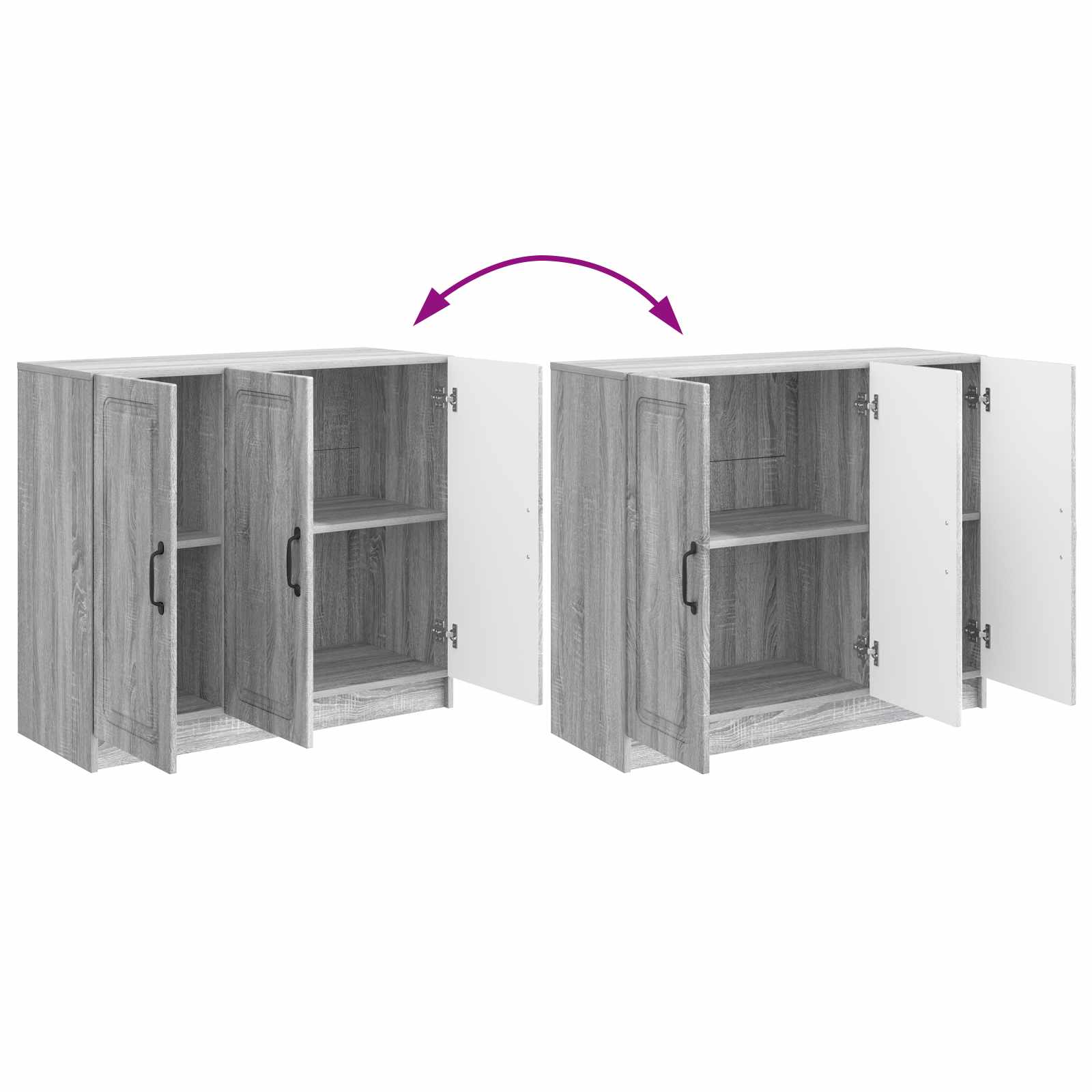 Buffet Sonoma gris 89 x 34,5 x 77 cm Bois d'ingénierie - XIOS
