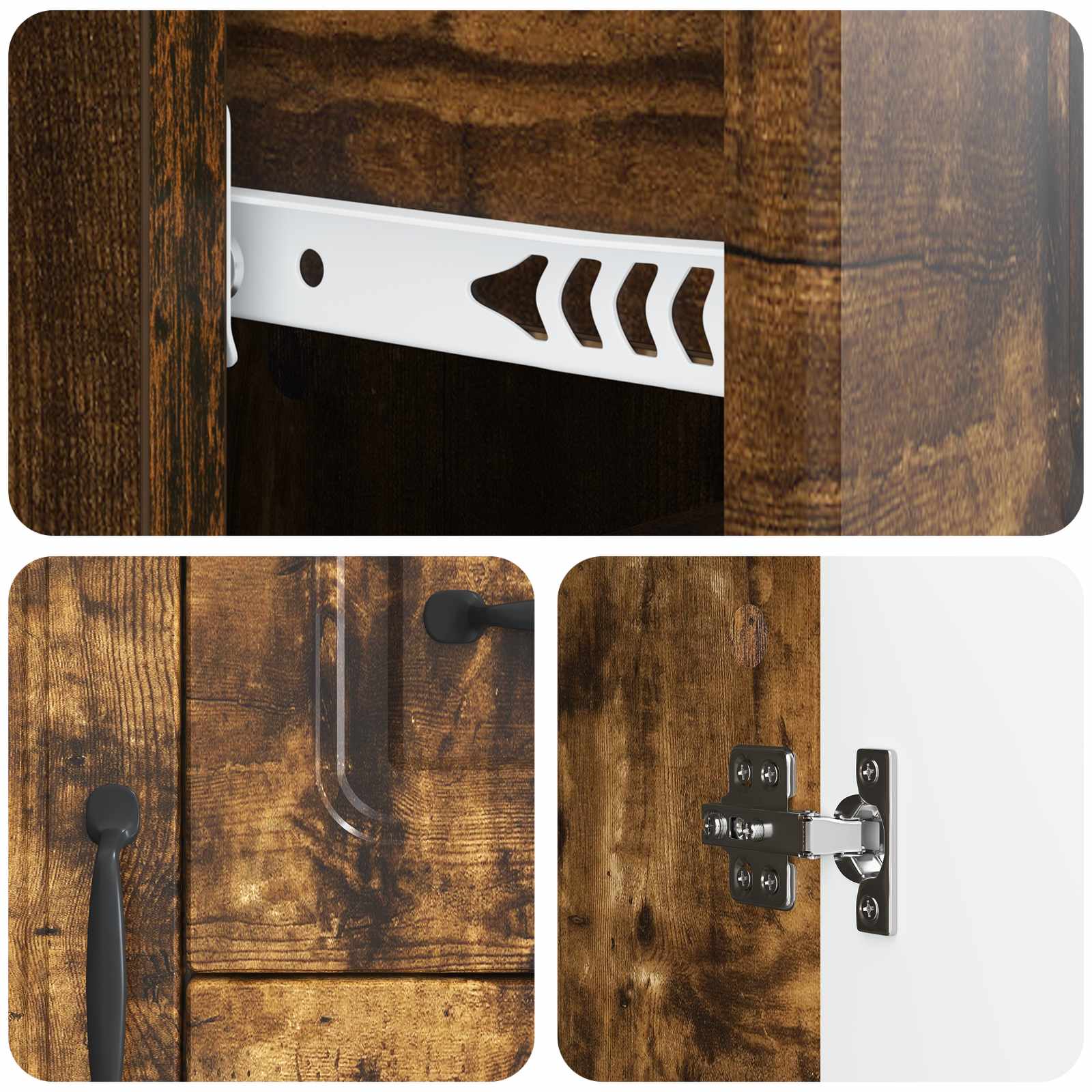 Buffet Chêne fumé 89 x 34,5 x 57 cm Bois d'ingénierie - XIOS