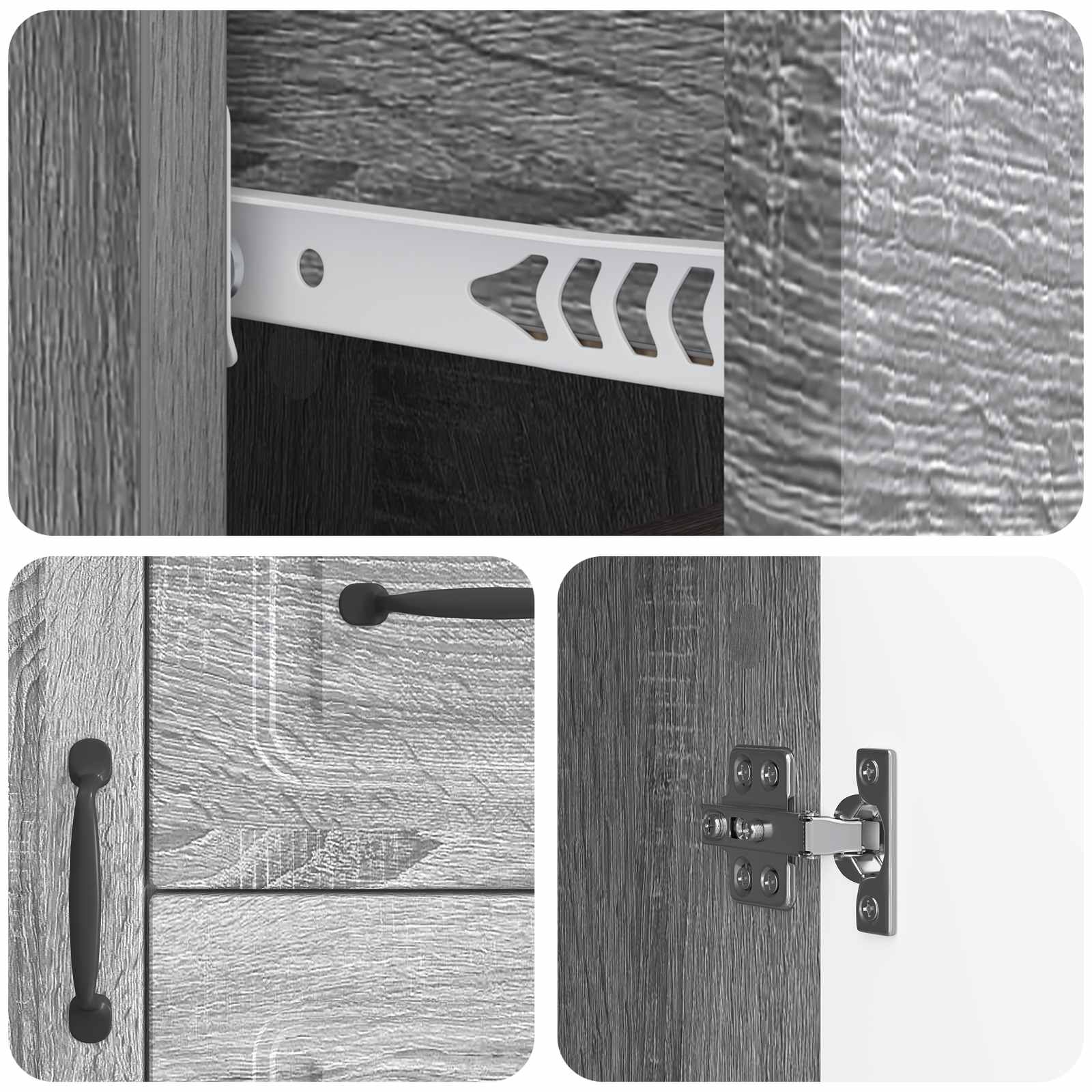Buffet Sonoma gris 89 x 34,5 x 57 cm Bois d'ingénierie - XIOS