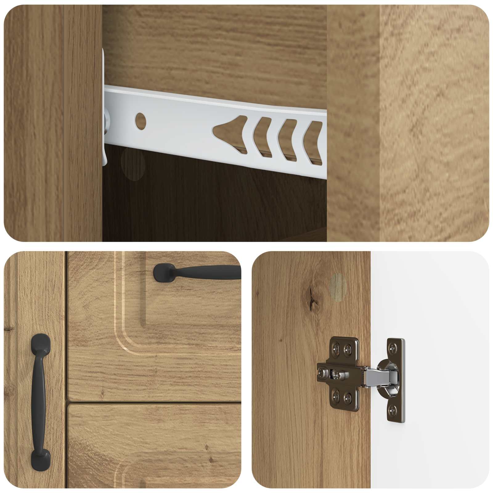 Buffet Chêne artisanal 89 x 34,5 x 57 cm Bois d'ingénierie - XIOS