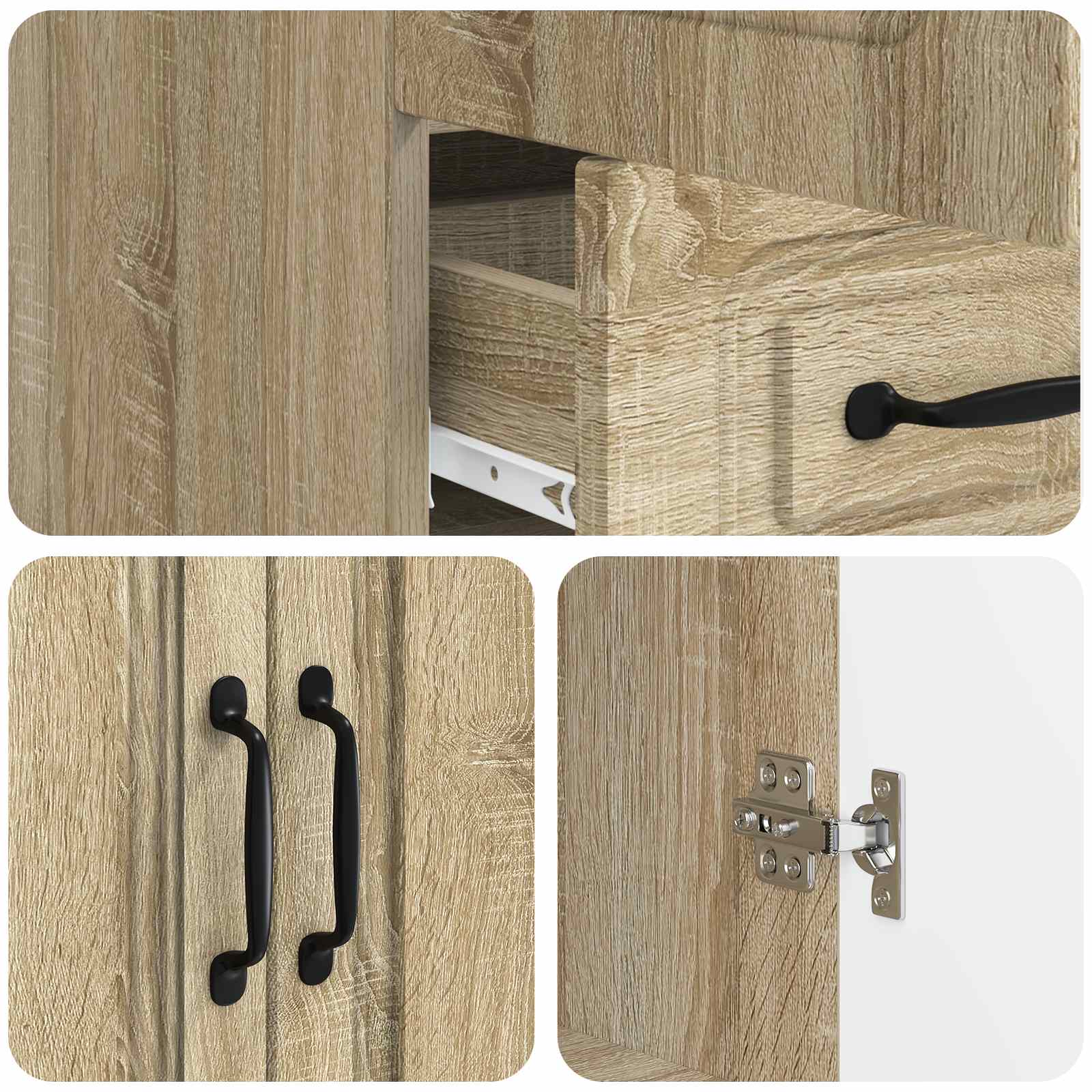 Buffet Chêne Sonoma 66 x 34,5 x 92 cm Bois d'ingénierie - XIOS
