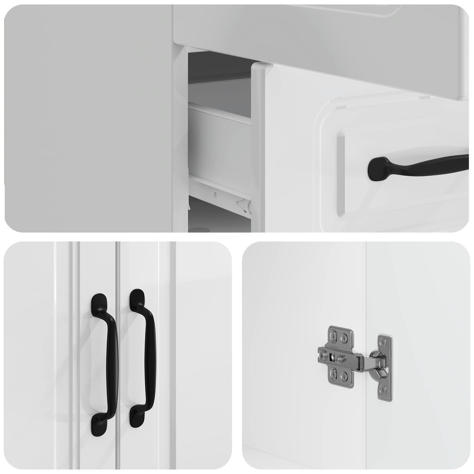 Buffet Blanc brillant 66 x 34,5 x 92 cm Bois d'ingénierie - XIOS