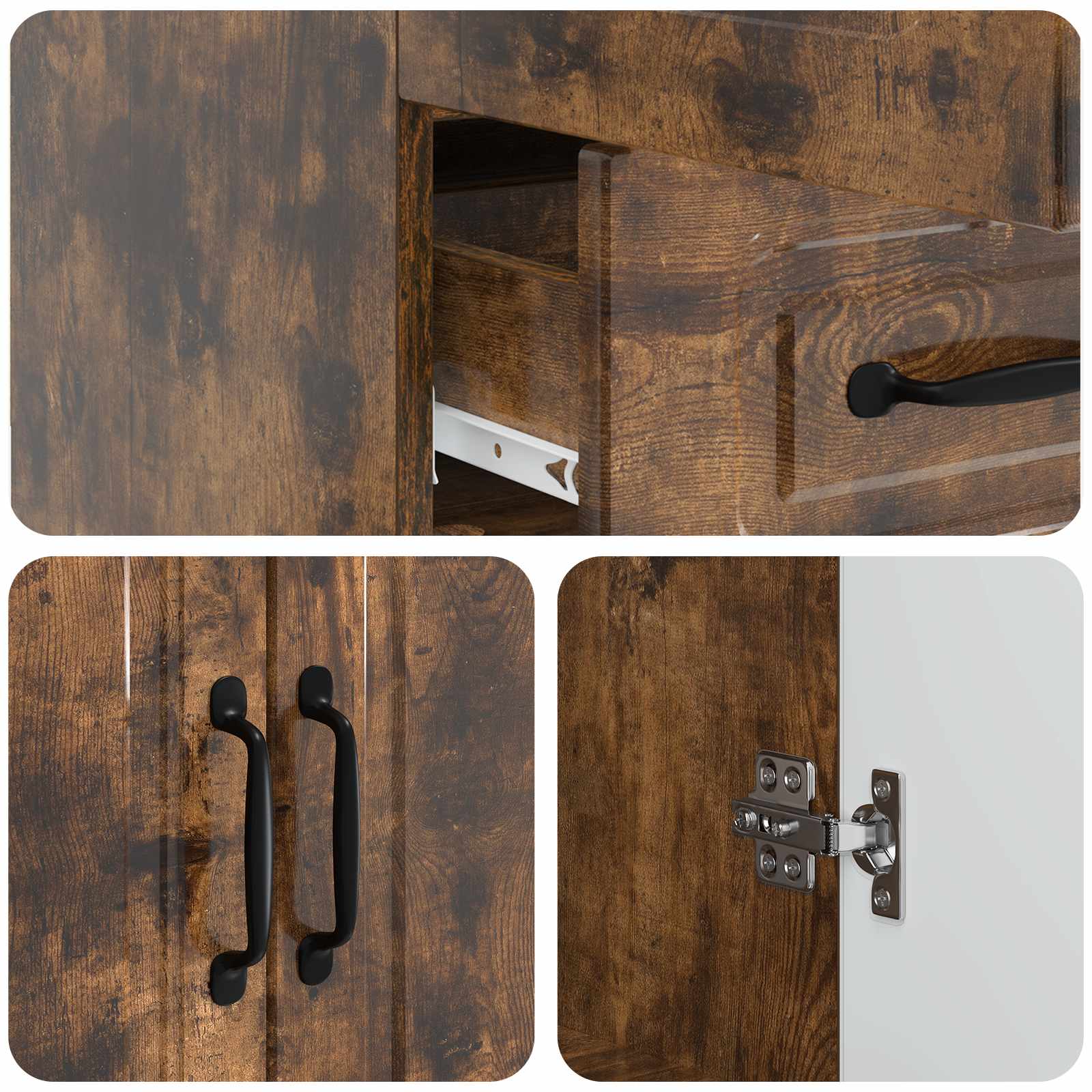 Buffet Chêne fumé 66 x 34,5 x 92 cm Bois d'ingénierie - XIOS