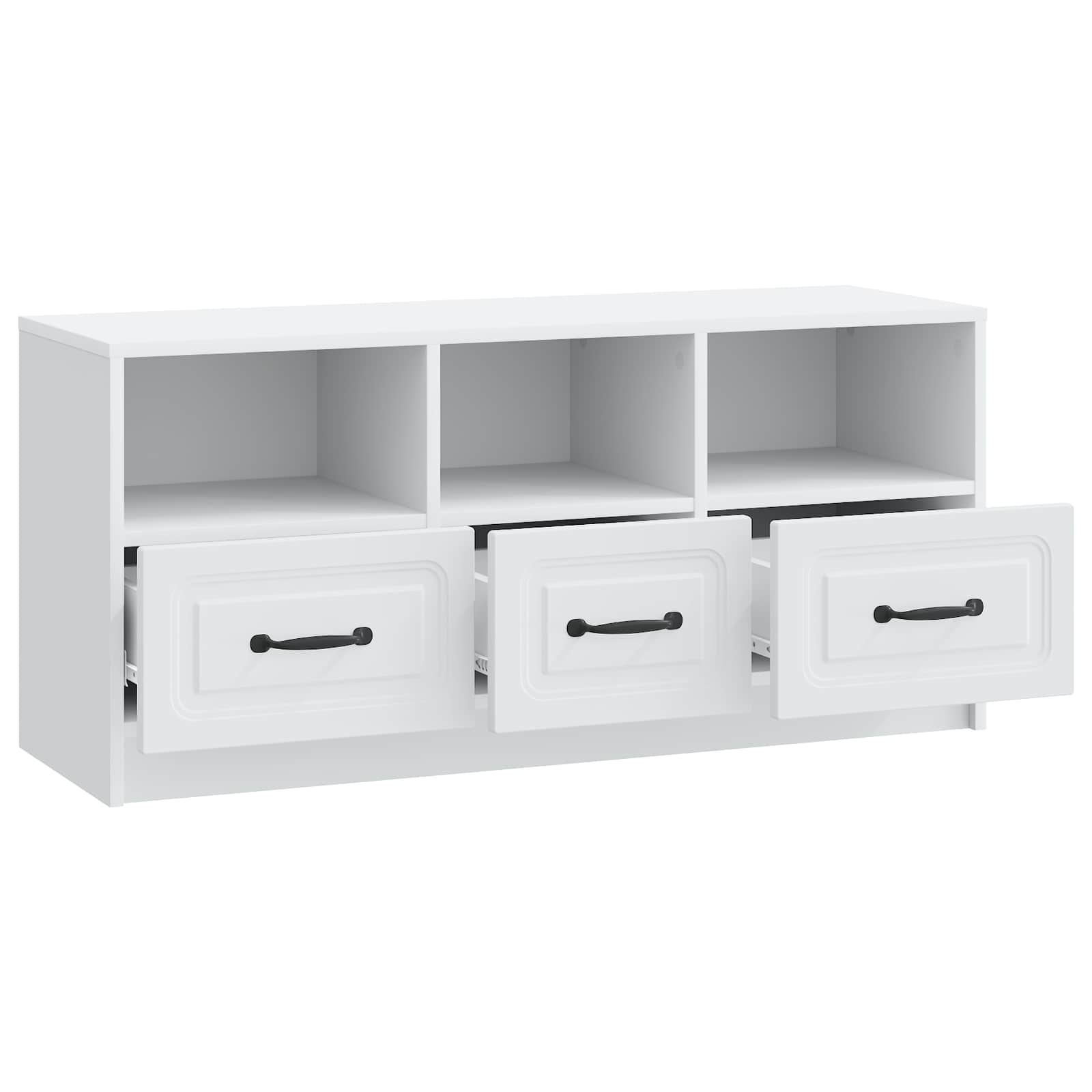 Meuble TV Blanc 102 x 34,5 x 47 cm Bois d'ingénierie - XIOS