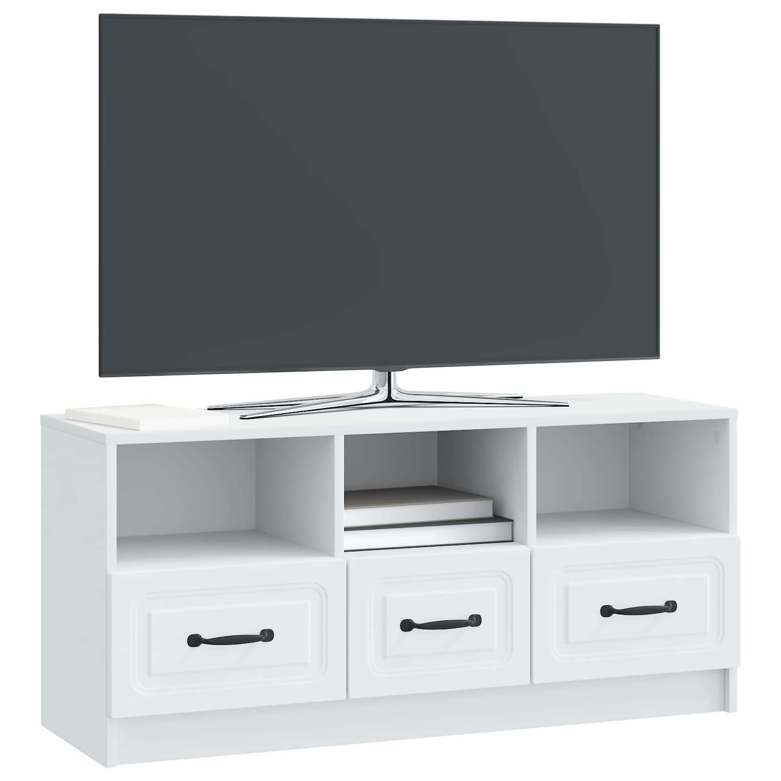 Meuble TV Blanc 102 x 34,5 x 47 cm Bois d'ingénierie - XIOS