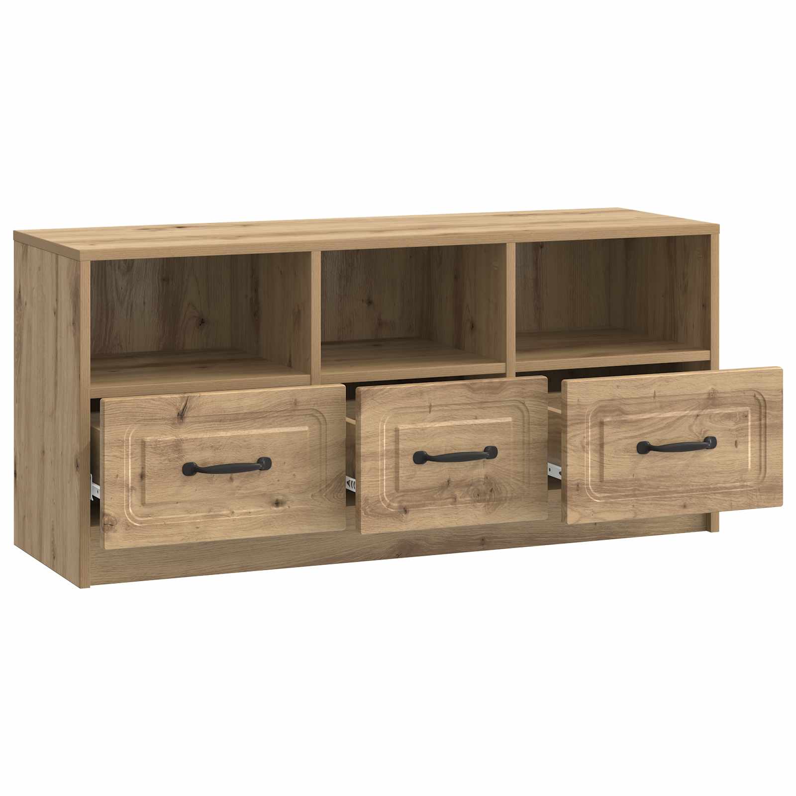 Meuble TV Chêne artisanal 102 x 34,5 x 47 cm Bois d'ingénierie - XIOS