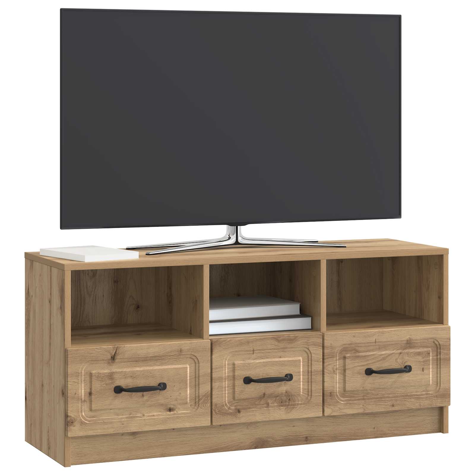 Meuble TV Chêne artisanal 102 x 34,5 x 47 cm Bois d'ingénierie - XIOS