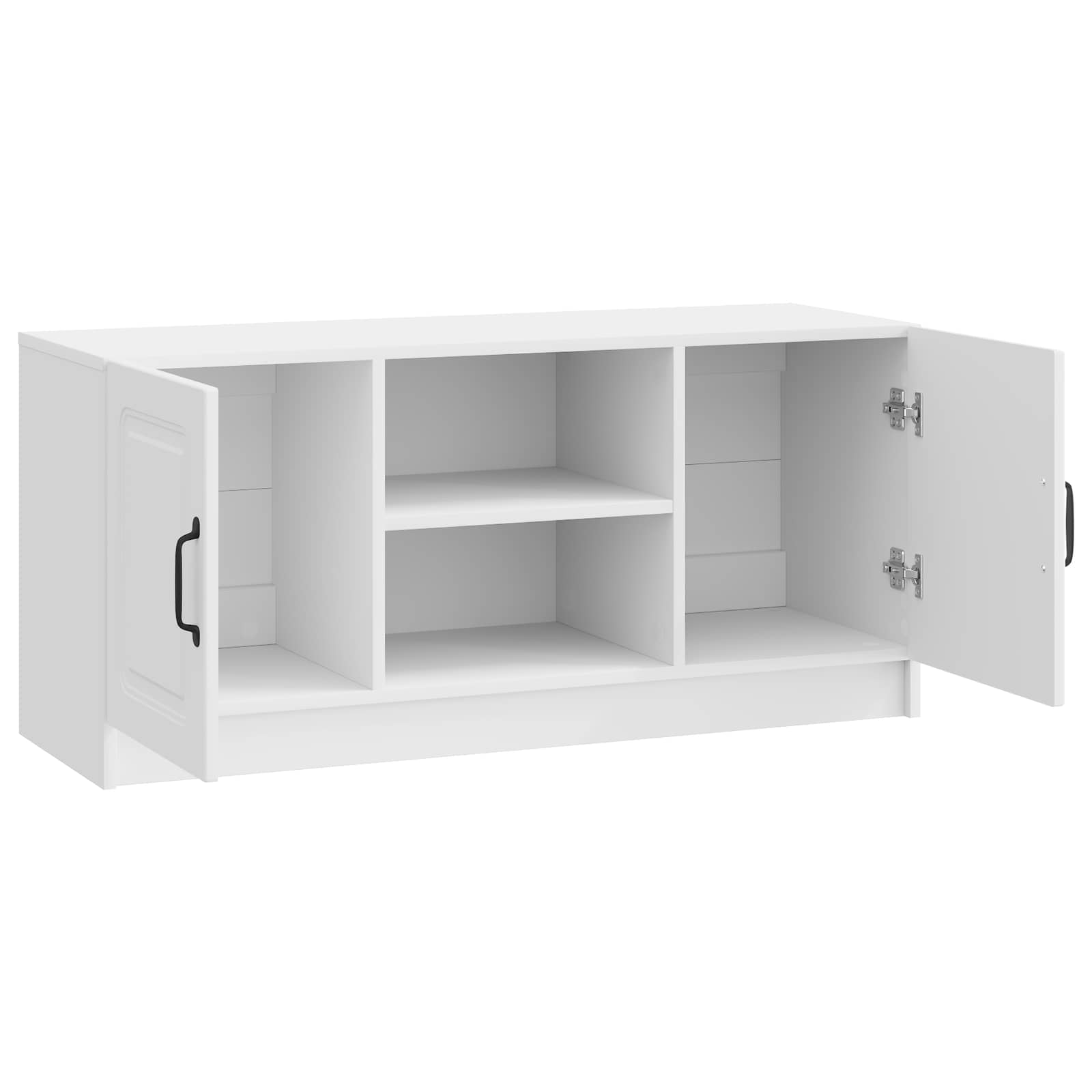 Meuble TV Blanc brillant 102 x 34,5 x 47 cm Bois d'ingénierie - XIOS