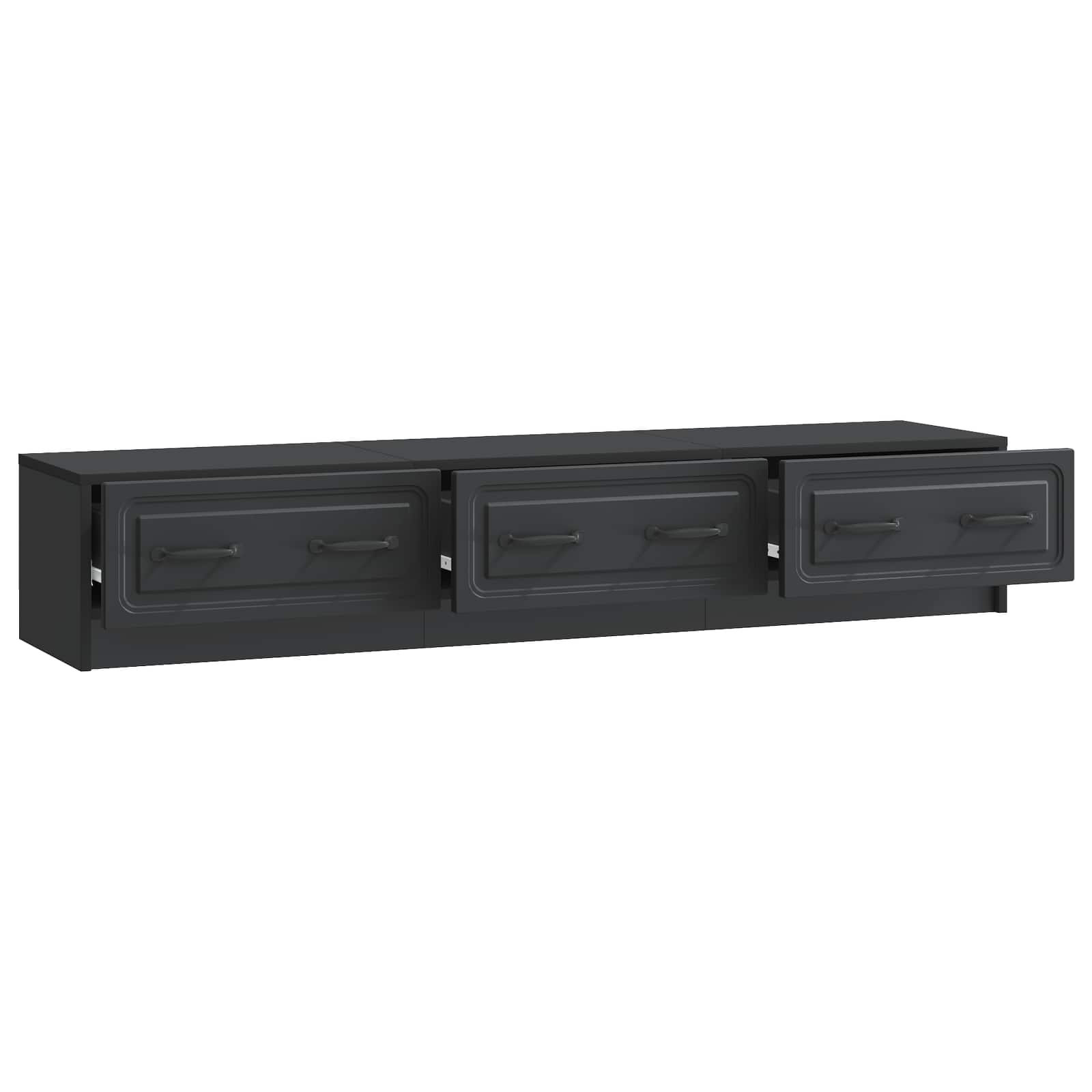 Meuble TV avec tiroir Noir 147 x 34,5 x 27 cm Bois d'ingénierie - XIOS