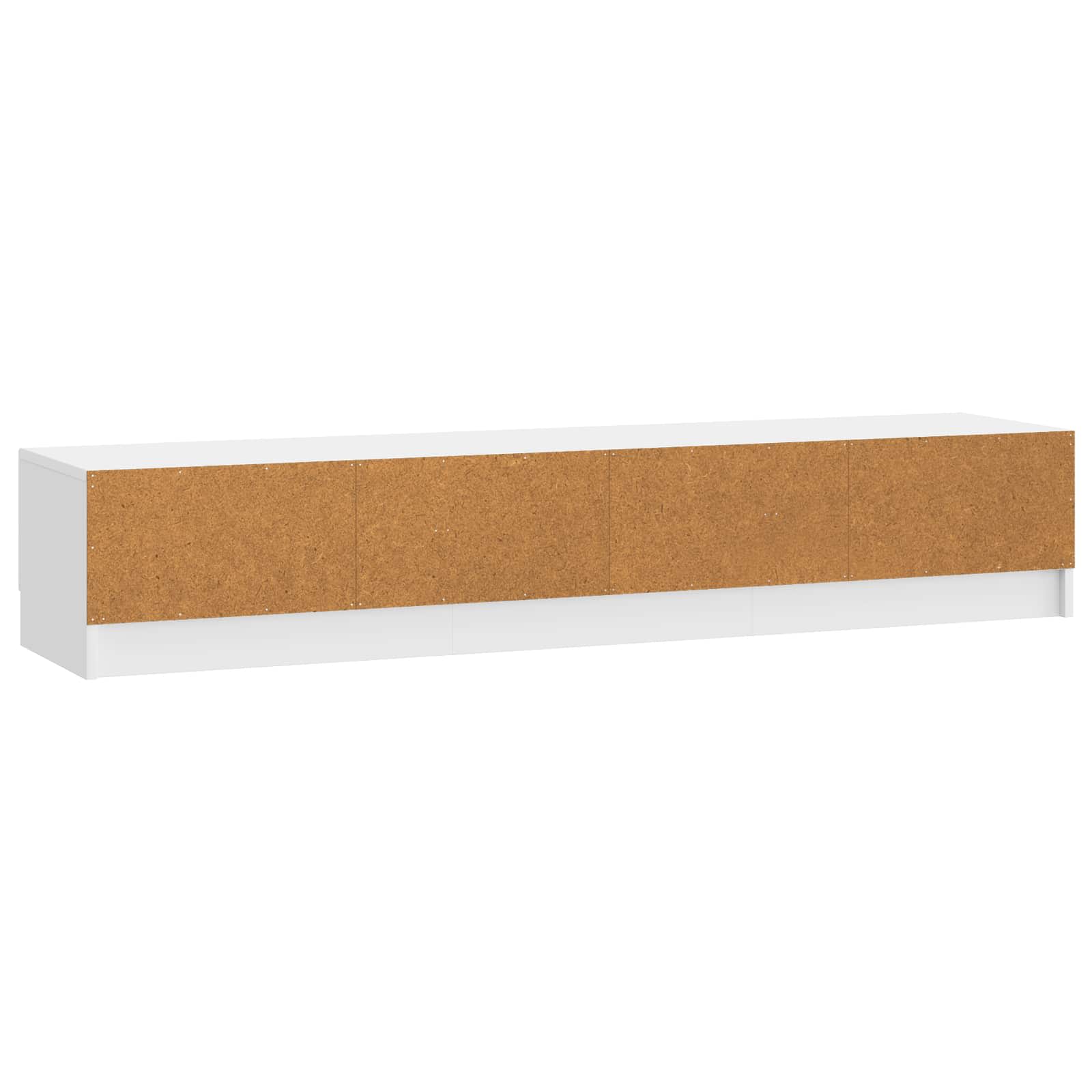 Meuble TV Blanc brillant 147 x 34,5 x 27 cm Bois d'ingénierie - XIOS