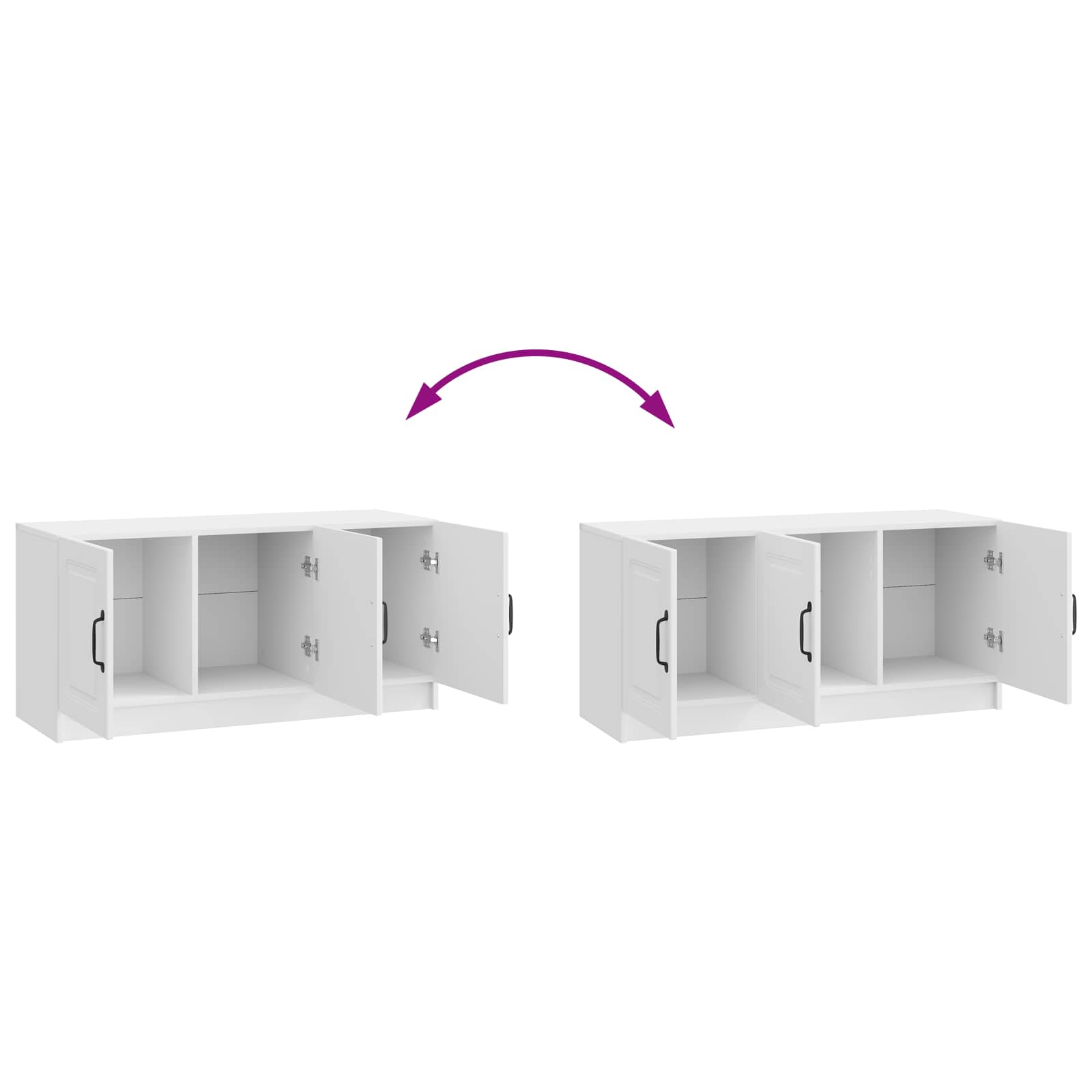 Meuble TV Blanc brillant 99 x 34,5 x 47 cm Bois d'ingénierie - XIOS
