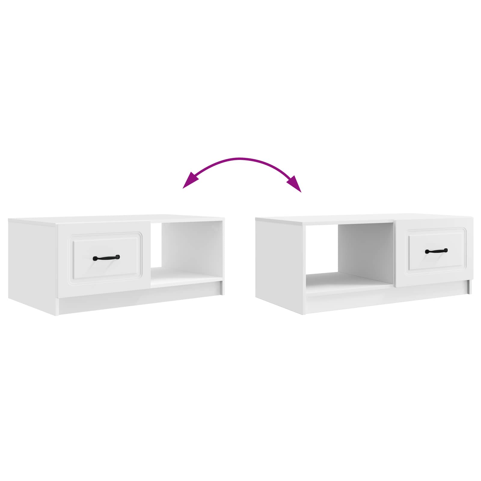 Table basse Blanc 90 x 50 x 37 cm Bois d'ingénierie - XIOS