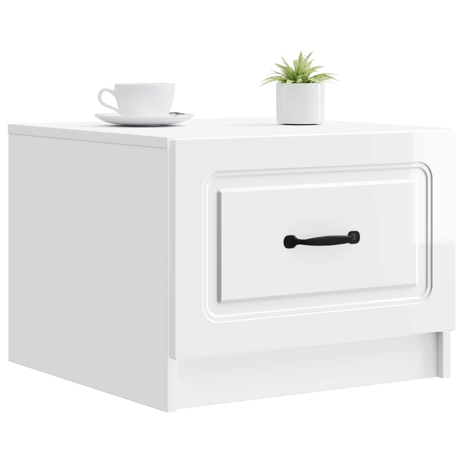 Table basse Blanc brillant 49 x 50 x 37 cm Bois d'ingénierie - XIOS