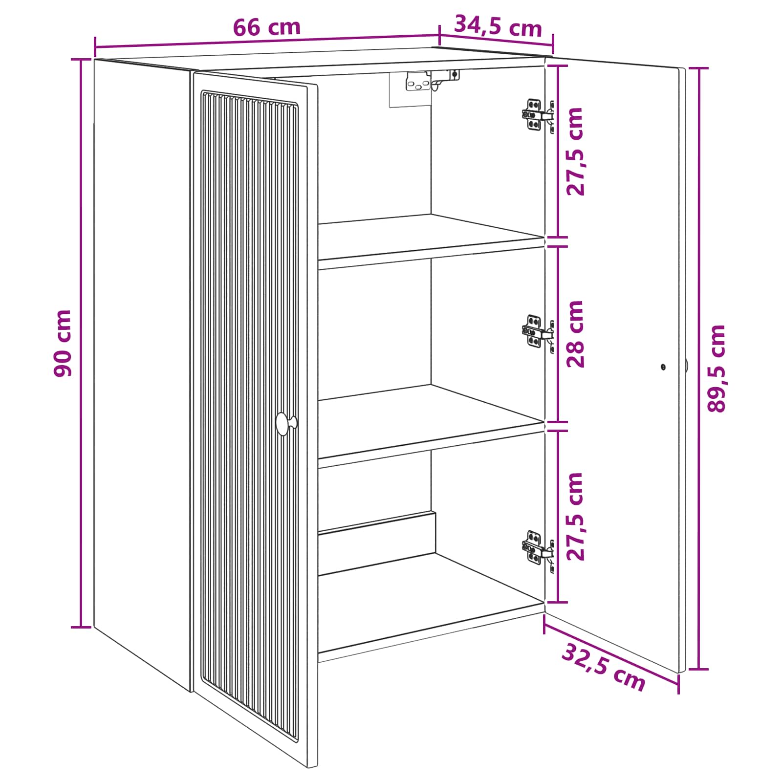 Armoire Murale Sonoma gris 66 x 34,5 x 90 cm Bois d'ingénierie - XIOS
