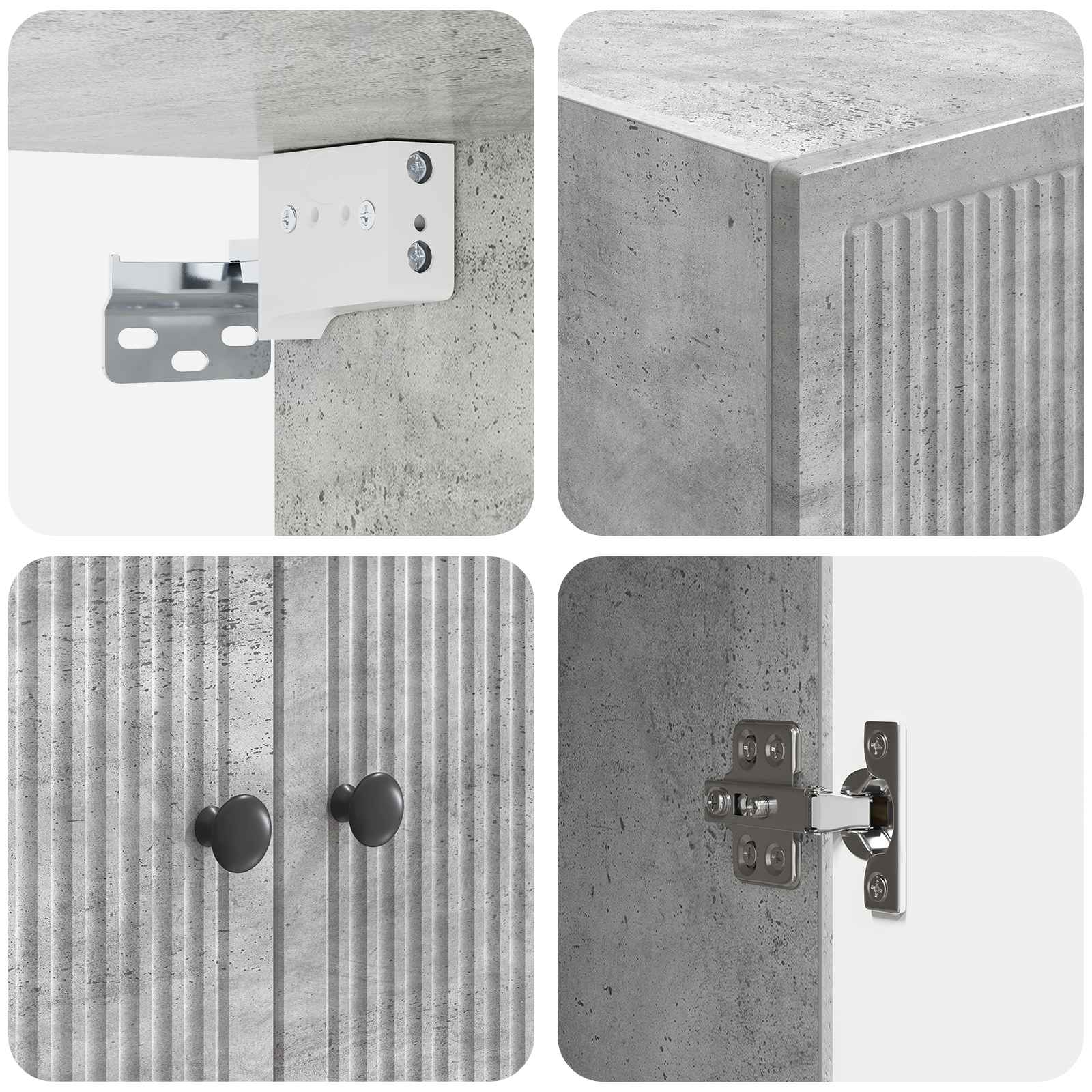 Armoire Murale Gris béton 59 x 31 x 60 cm Bois d'ingénierie