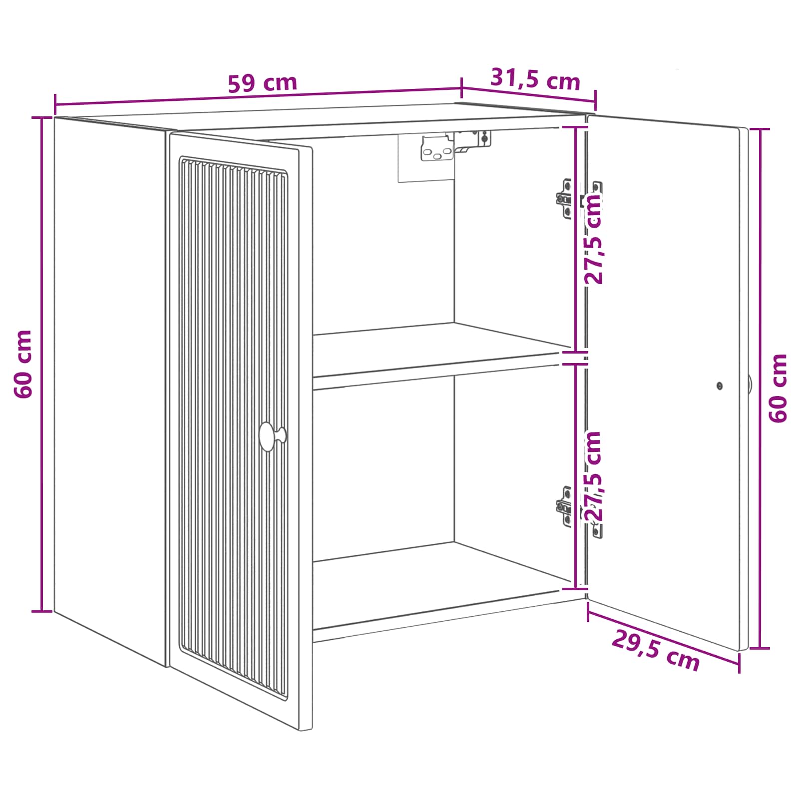 Armoire Murale Gris béton 59 x 31 x 60 cm Bois d'ingénierie
