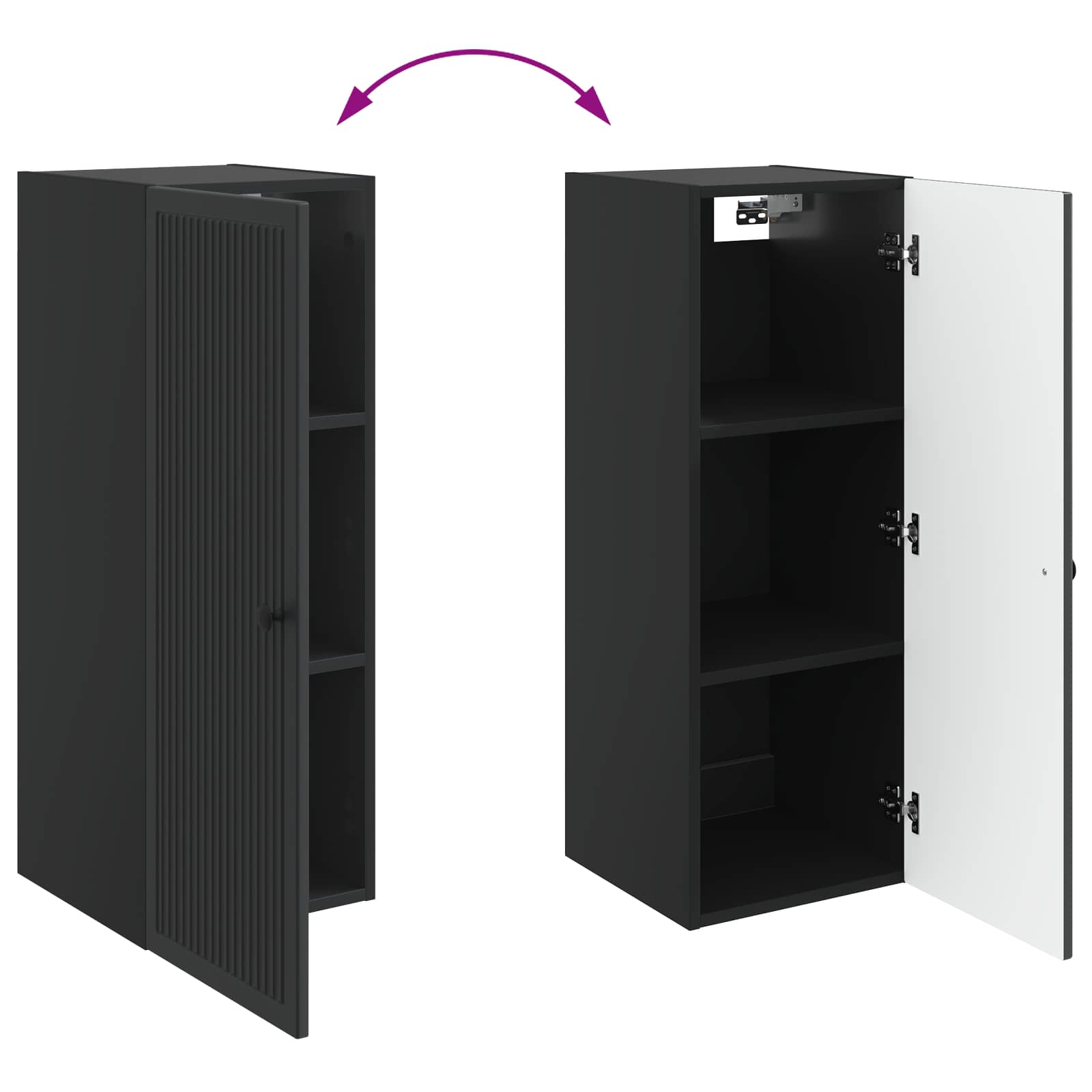 Armoire Murale Noir 33 x 34,5 x 90 cm Bois d'ingénierie - XIOS