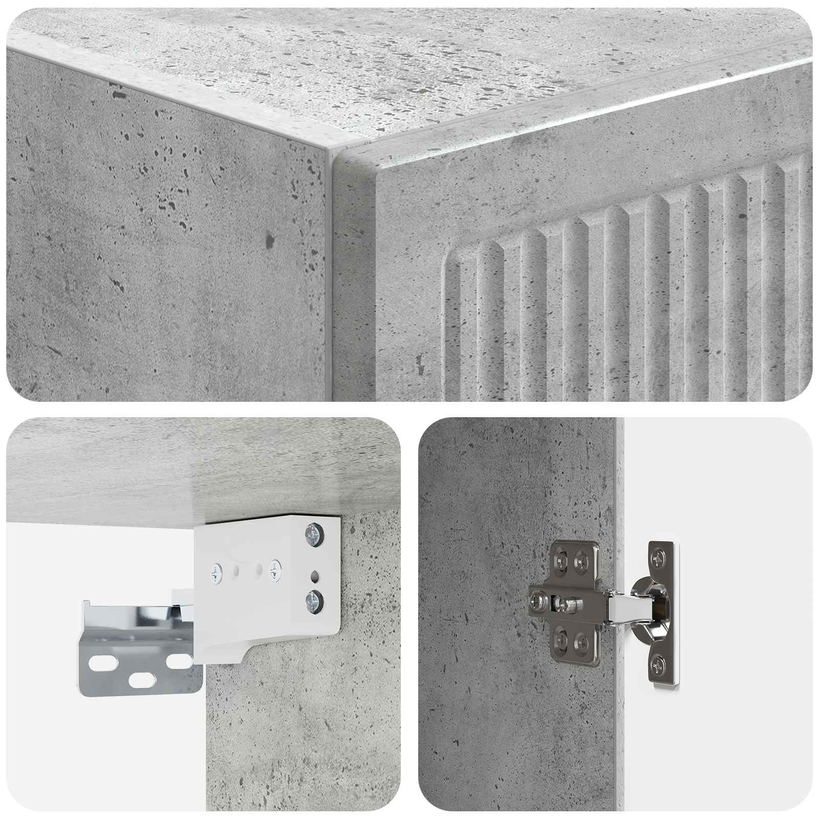 Armoire Murale Gris béton 33 x 34,5 x 90 cm Bois d'ingénierie - XIOS