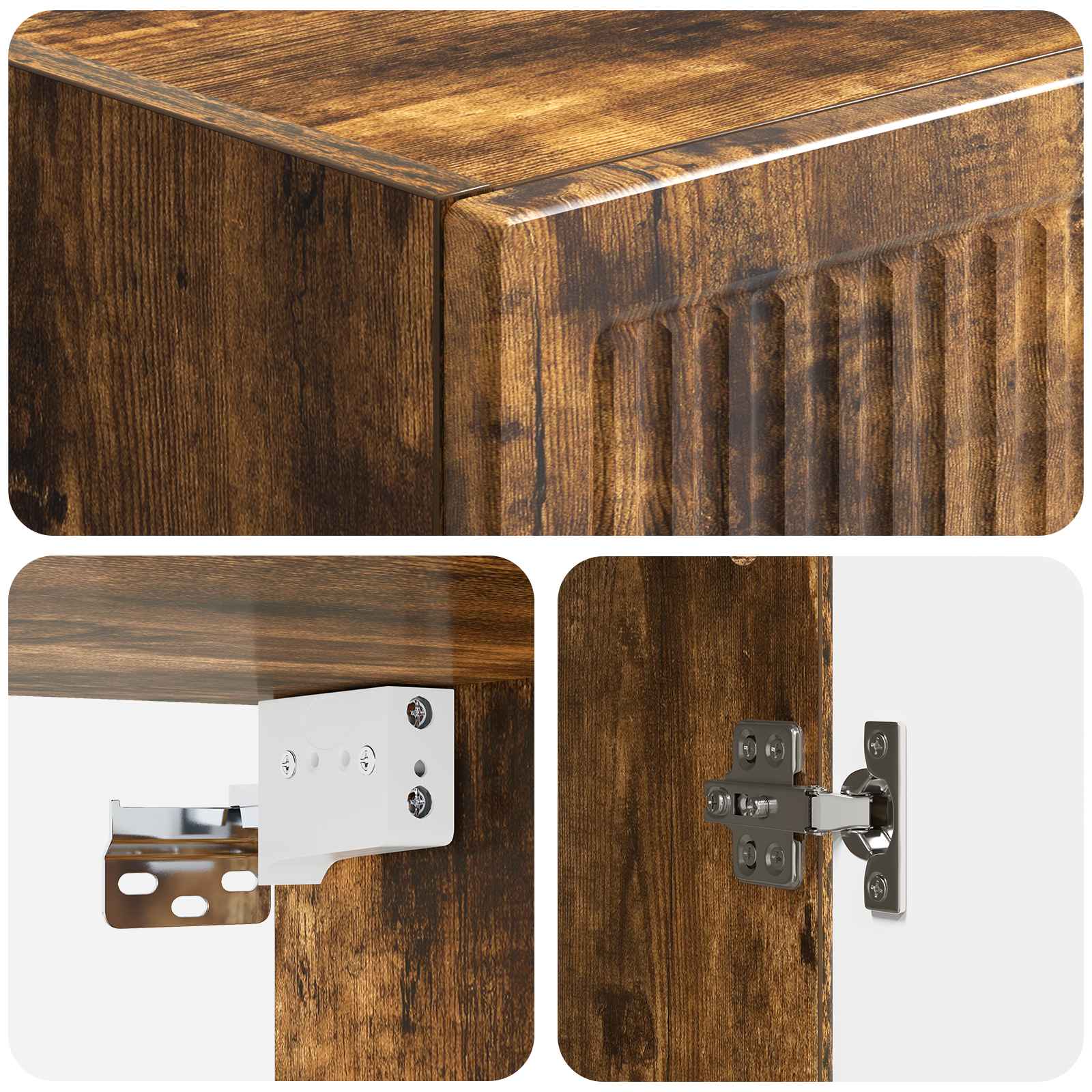 Armoire Murale Chêne fumé 33 x 34,5 x 90 cm Bois d'ingénierie - XIOS