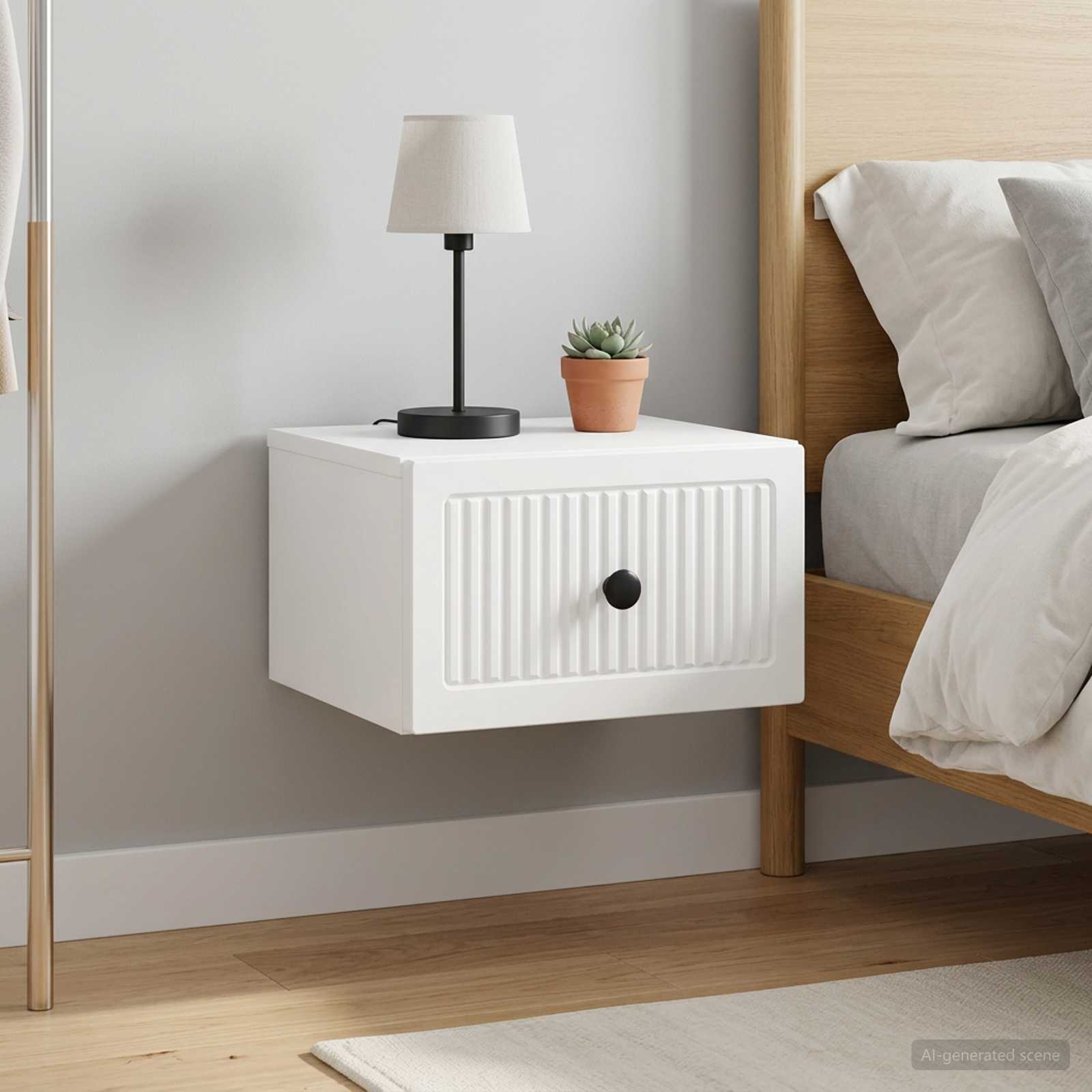 Cabinet de chevet mural 2 pcs Blanc 33 x 34,5 x 20 cm - XIOS