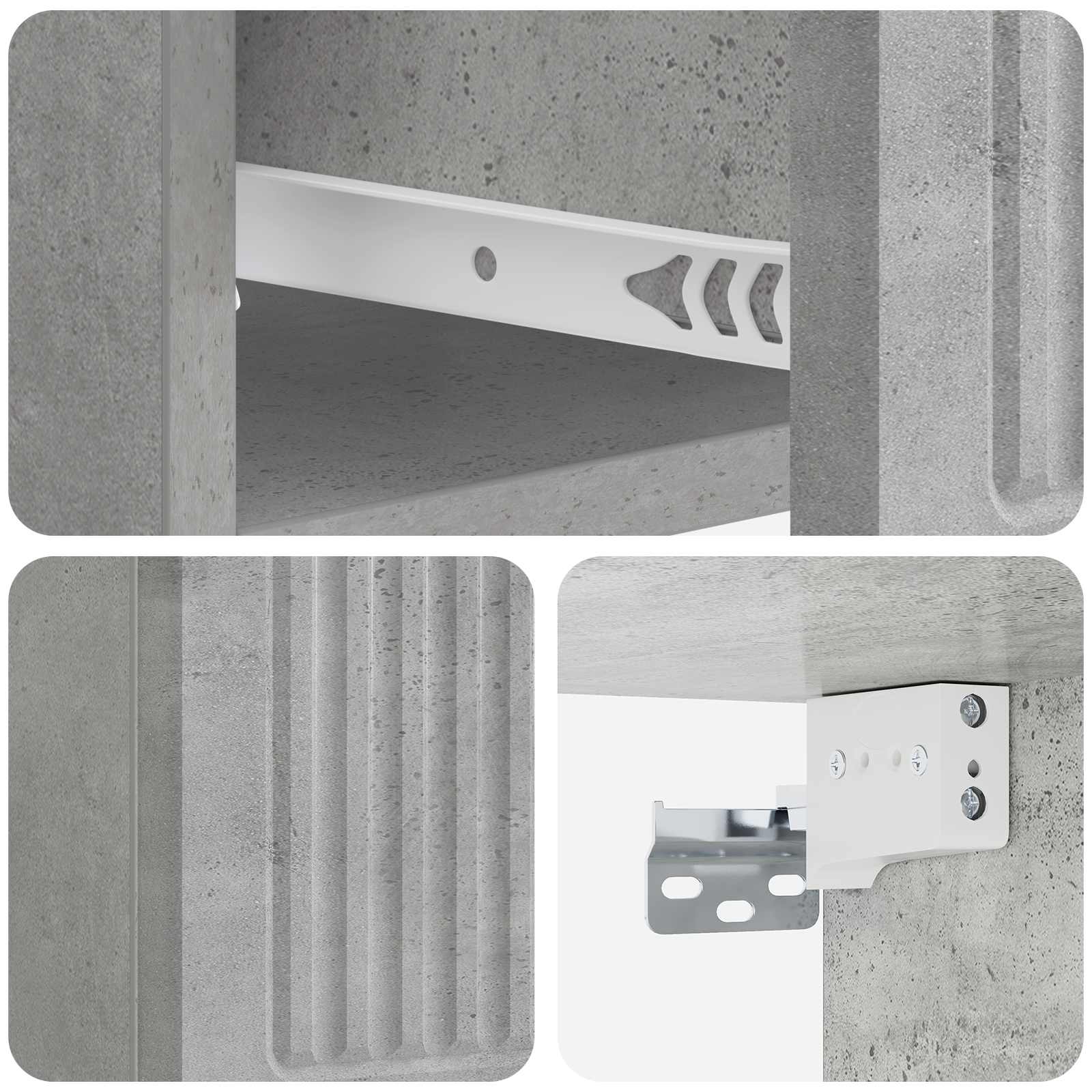 Cabinet de chevet mural 2 pcs Gris béton 33 x 34,5 x 20 cm - XIOS