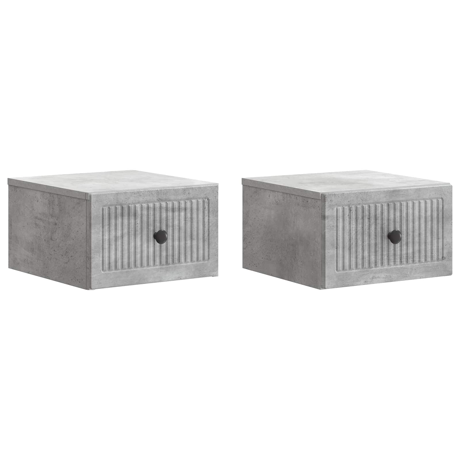 Cabinet de chevet mural 2 pcs Gris béton 33 x 34,5 x 20 cm - XIOS