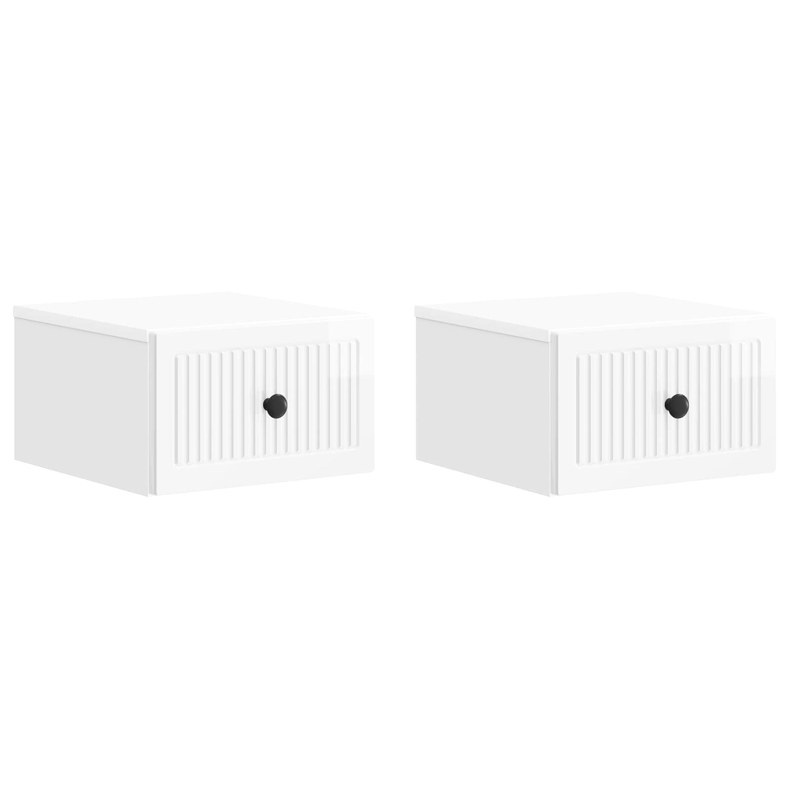 Cabinet de chevet mural 2 pcs Blanc brillant 33 x 34,5 x 20 cm - XIOS