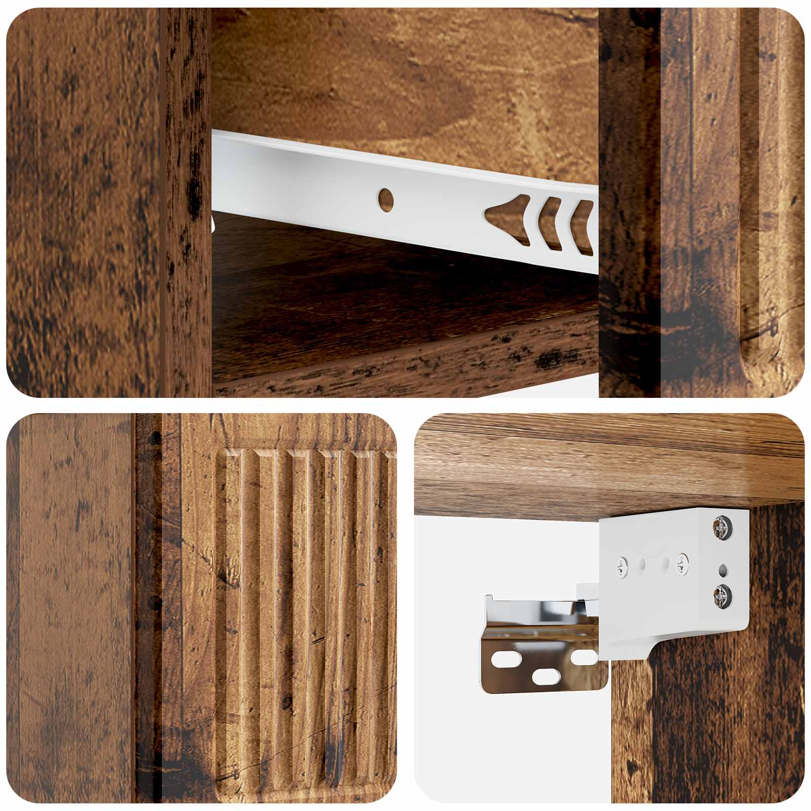 Cabinet de chevet mural 2 pcs Bois ancien 33 x 34,5 x 20 cm - XIOS