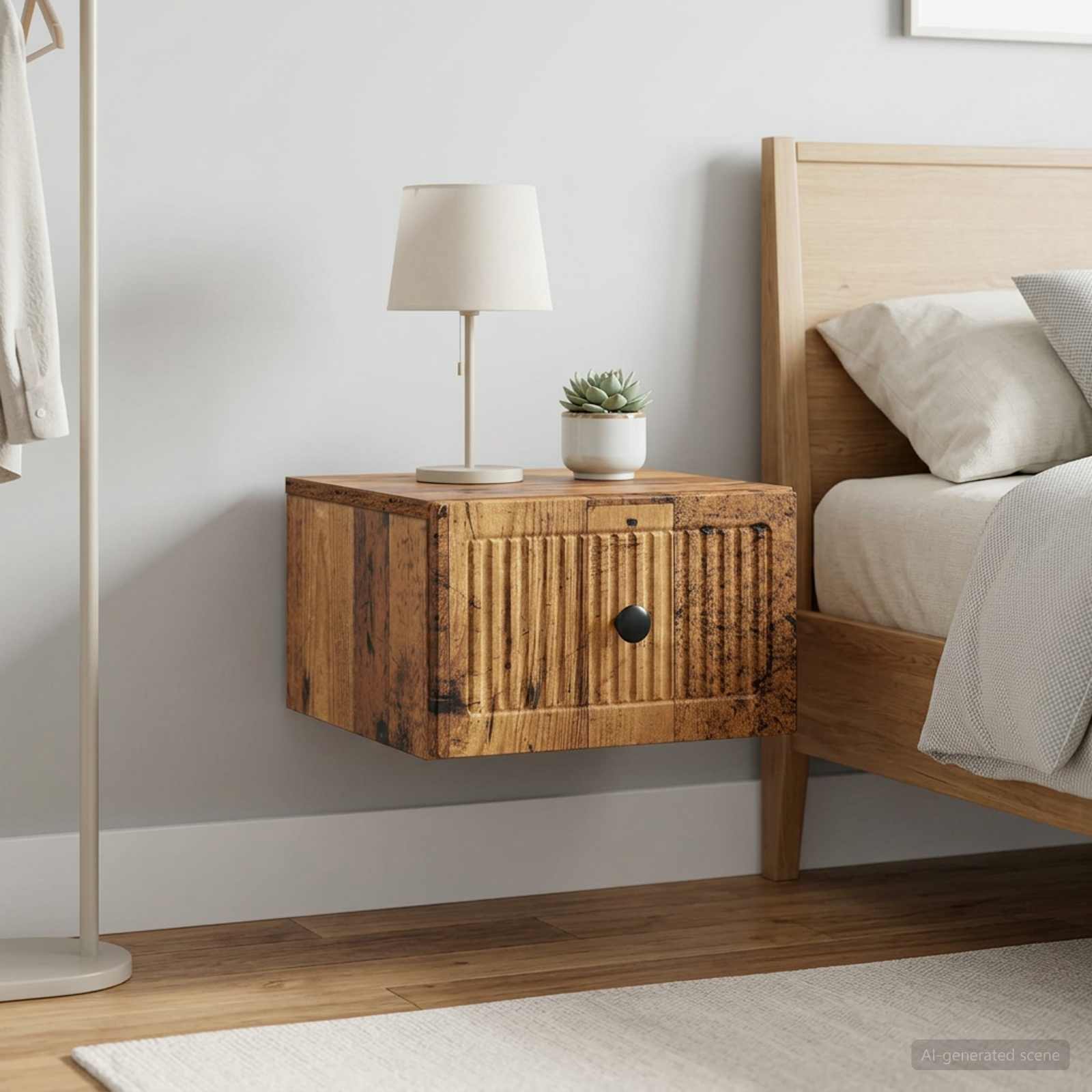 Cabinet de chevet mural 2 pcs Bois ancien 33 x 34,5 x 20 cm - XIOS
