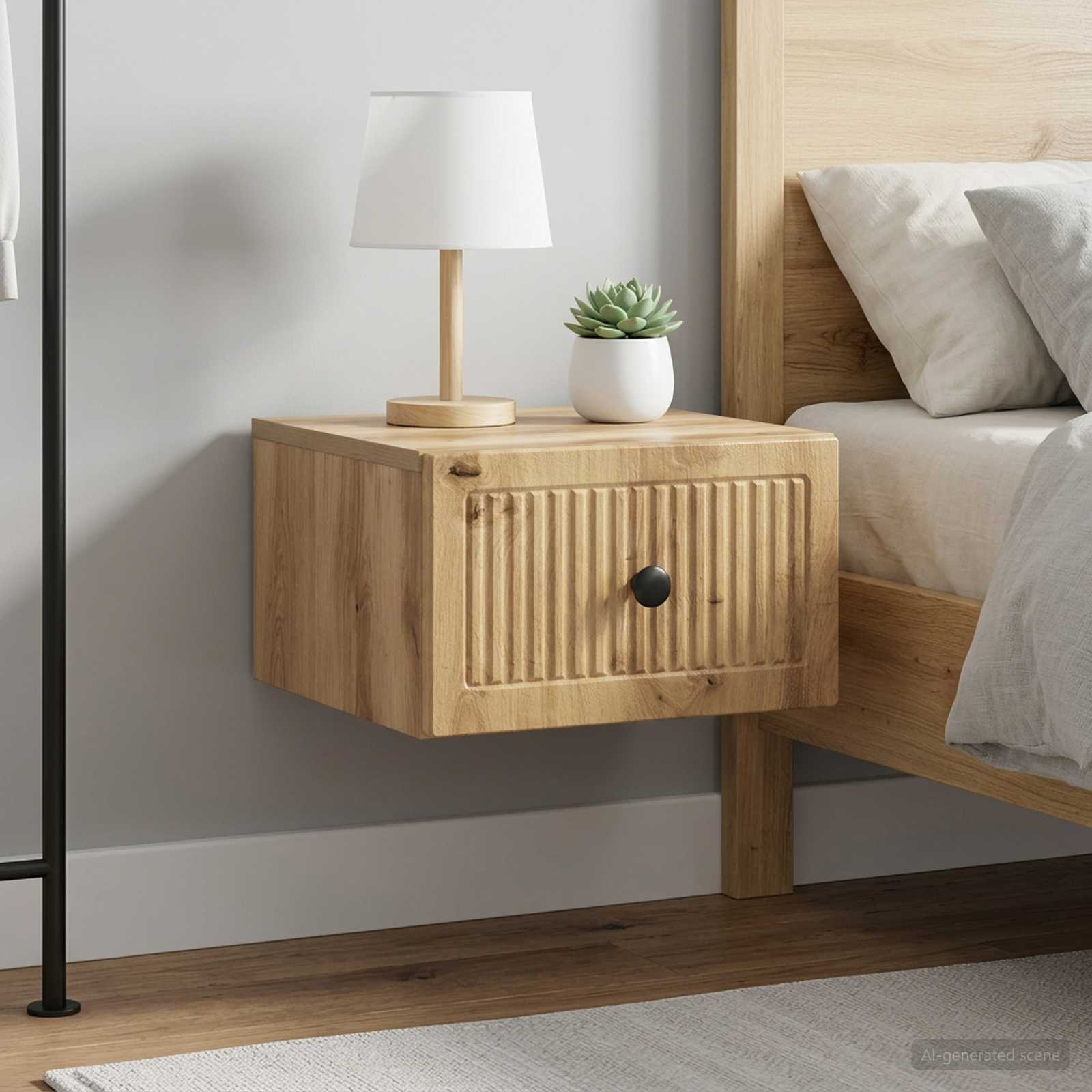 Cabinet de chevet mural 2 pc Chêne artisanal 33 x 34,5 x 20 cm - XIOS