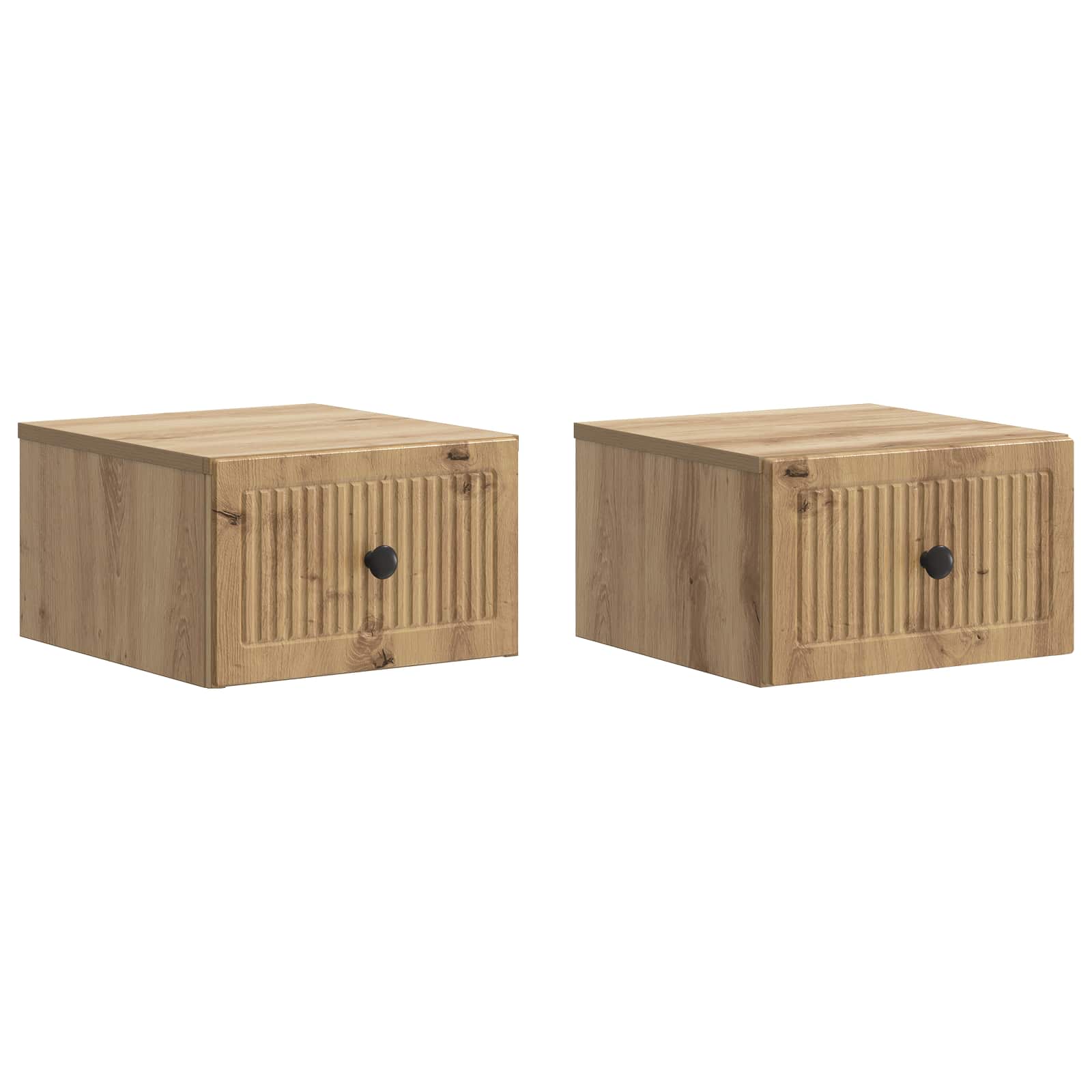 Cabinet de chevet mural 2 pc Chêne artisanal 33 x 34,5 x 20 cm - XIOS