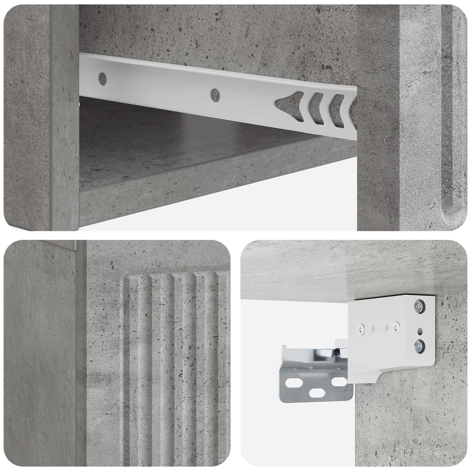 Cabinet de chevet 2 pcs Gris béton 49 x 34,5 x 20 cm - XIOS