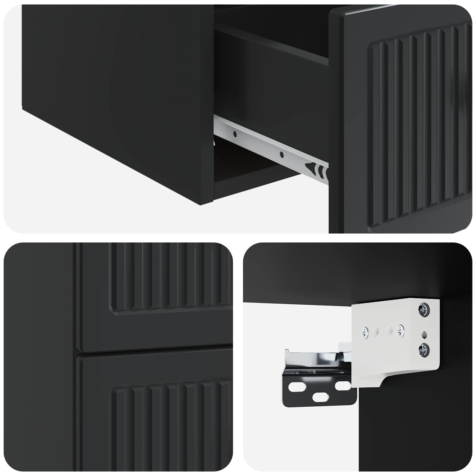 Cabinet de chevet mural 2 pcs Noir 33 x 34,5 x 40 cm - XIOS