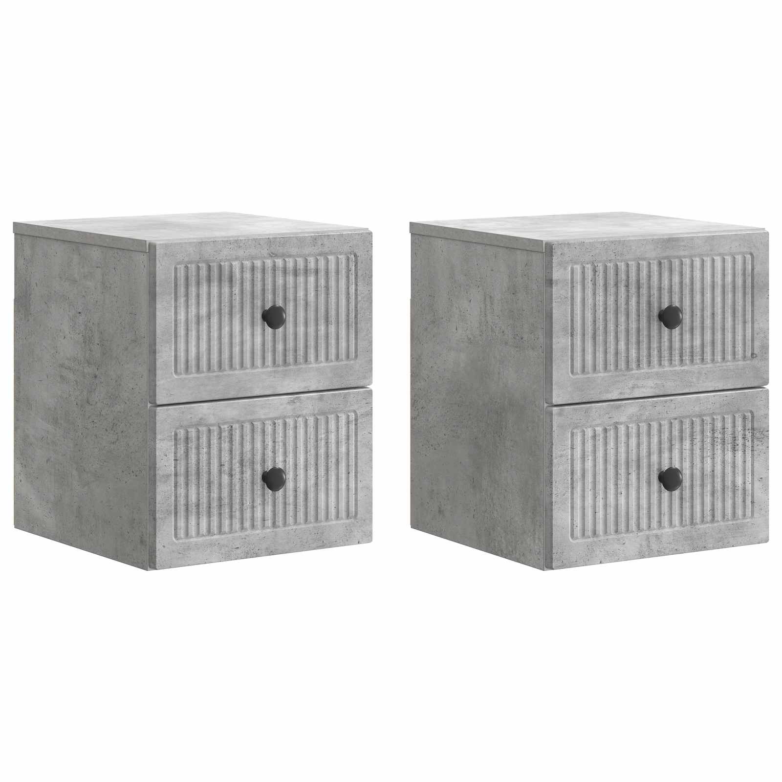 Cabinet de chevet mural 2 pcs Gris béton 33 x 34,5 x 40 cm - XIOS