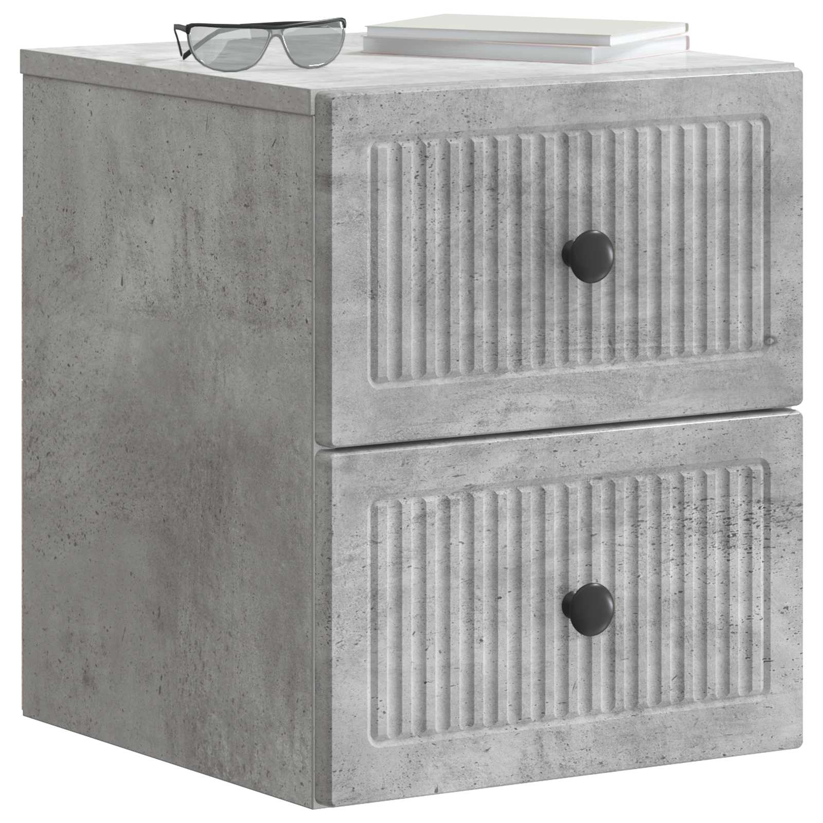 Cabinet de chevet mural 2 pcs Gris béton 33 x 34,5 x 40 cm - XIOS