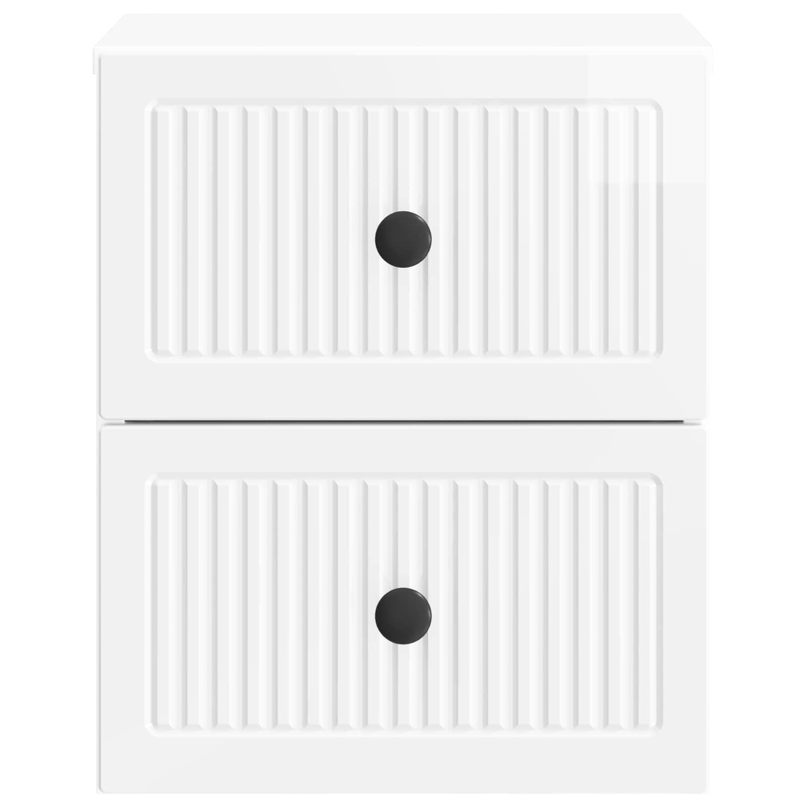 Cabinet de chevet mural 2 pcs Blanc brillant 33 x 34,5 x 40 cm - XIOS