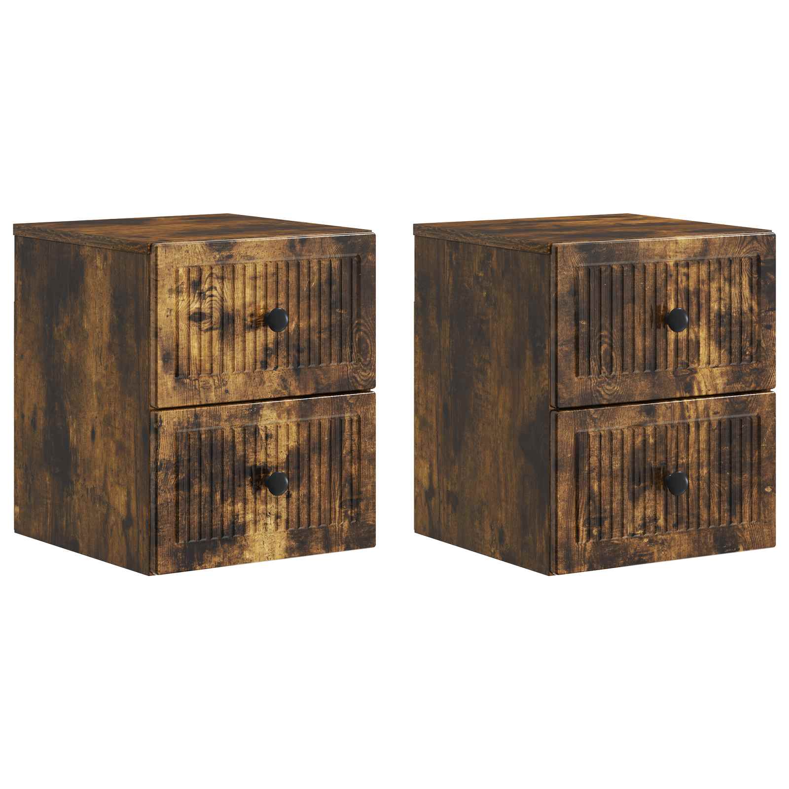 Cabinet de chevet mural 2 pcs Chêne fumé 33 x 34,5 x 40 cm - XIOS