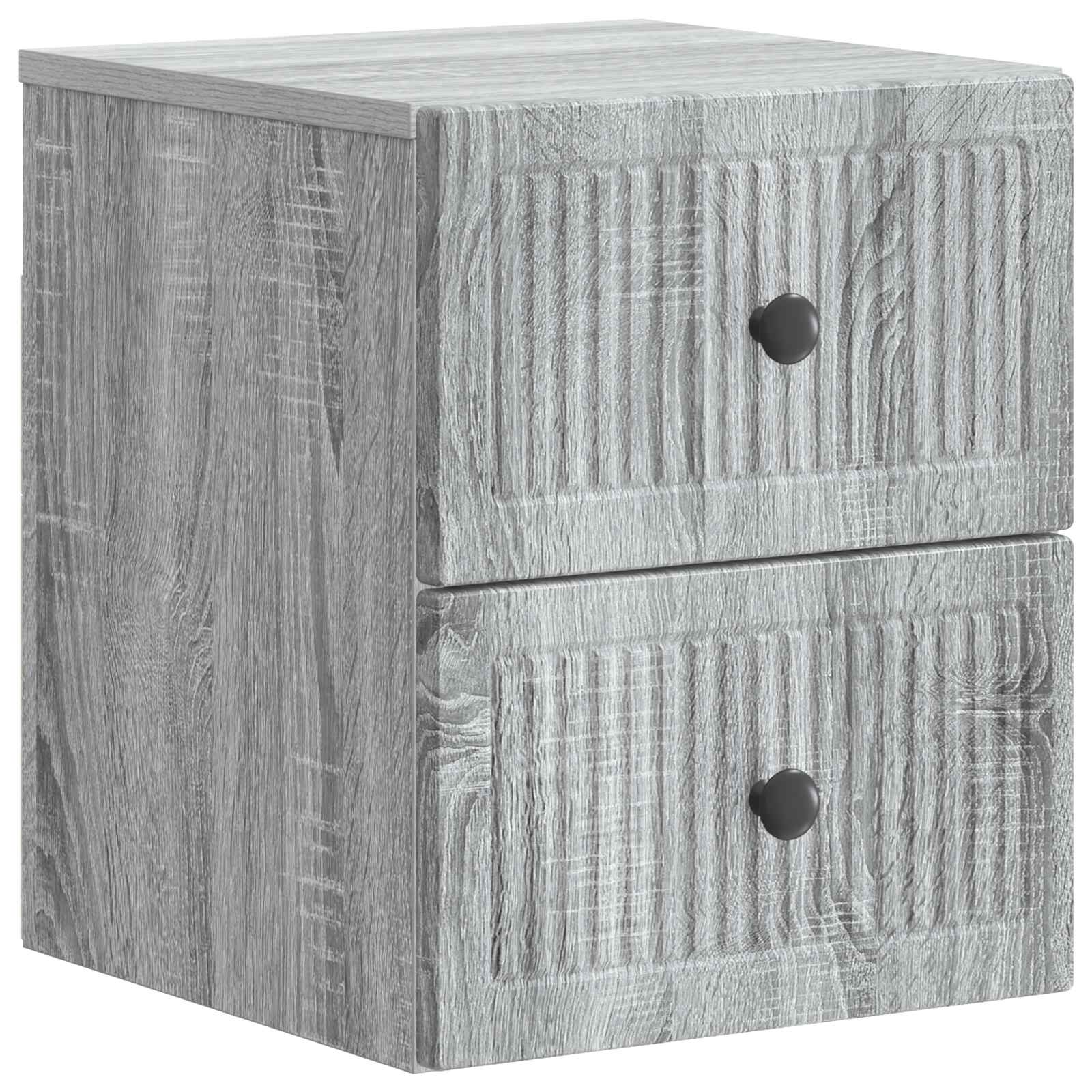 Cabinet de chevet mural 2 pcs Sonoma gris 33 x 34,5 x 40 cm - XIOS