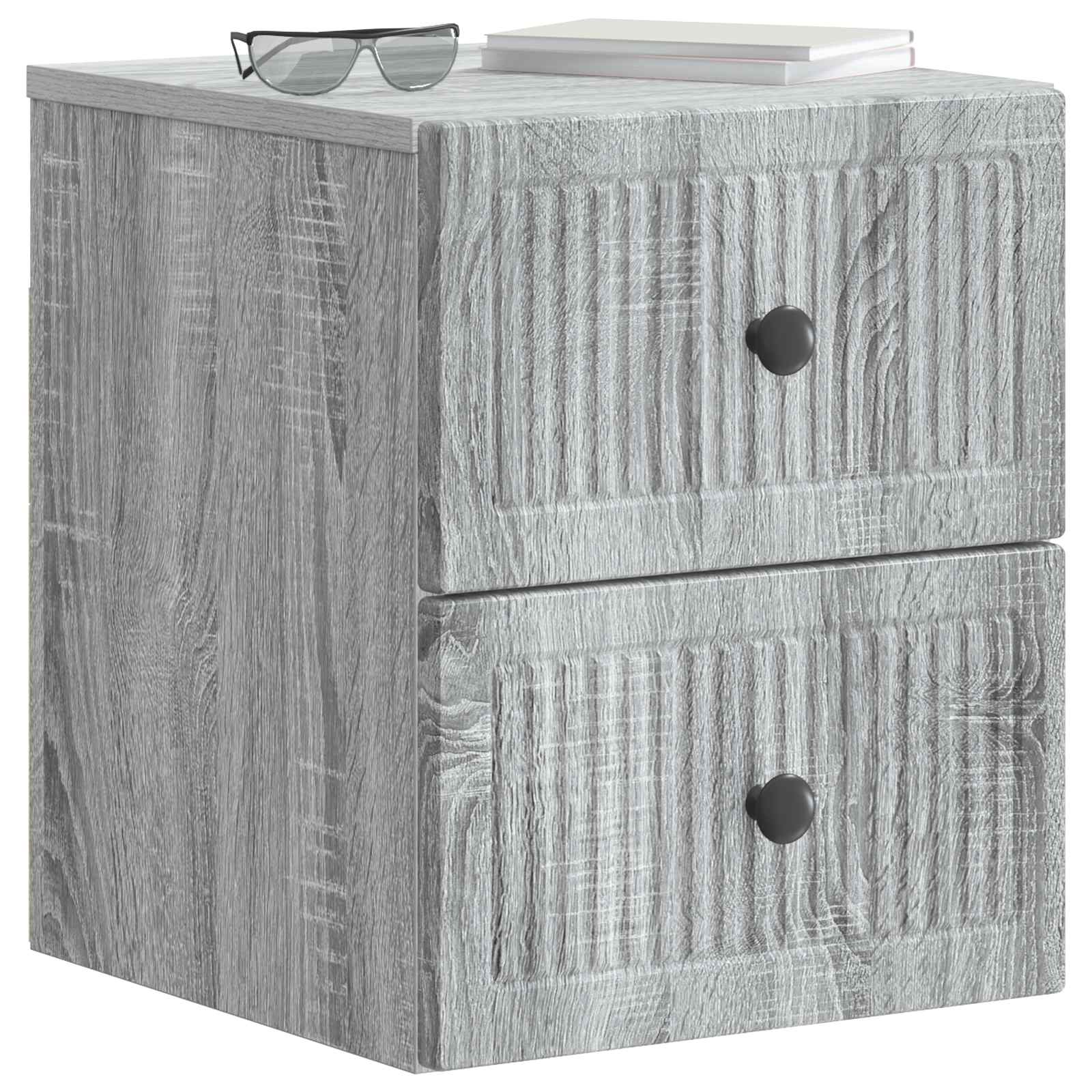 Cabinet de chevet mural 2 pcs Sonoma gris 33 x 34,5 x 40 cm - XIOS