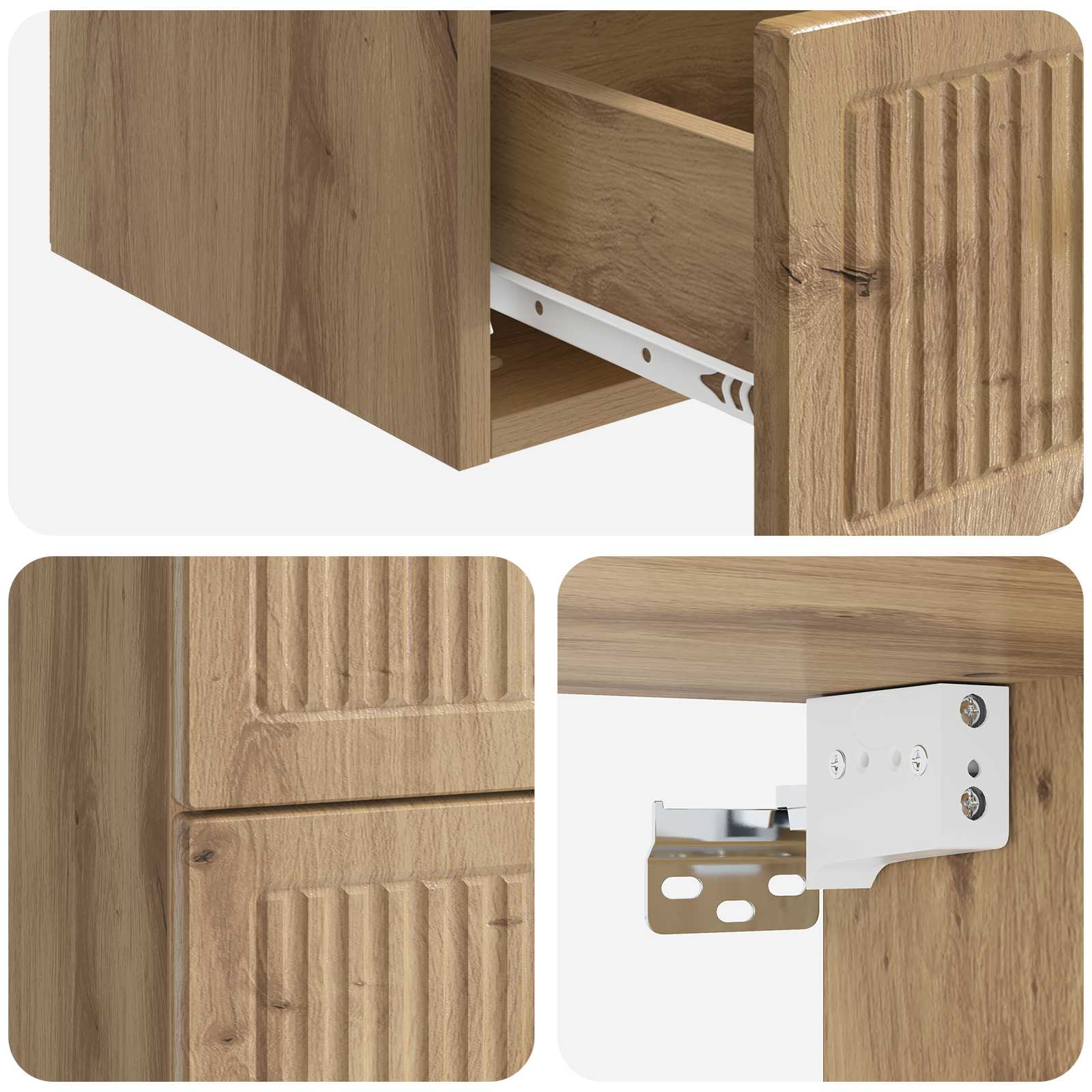 Cabinet de chevet mural 2 pcs Chêne artisanal 33 x 34,5 x 40 cm - XIOS