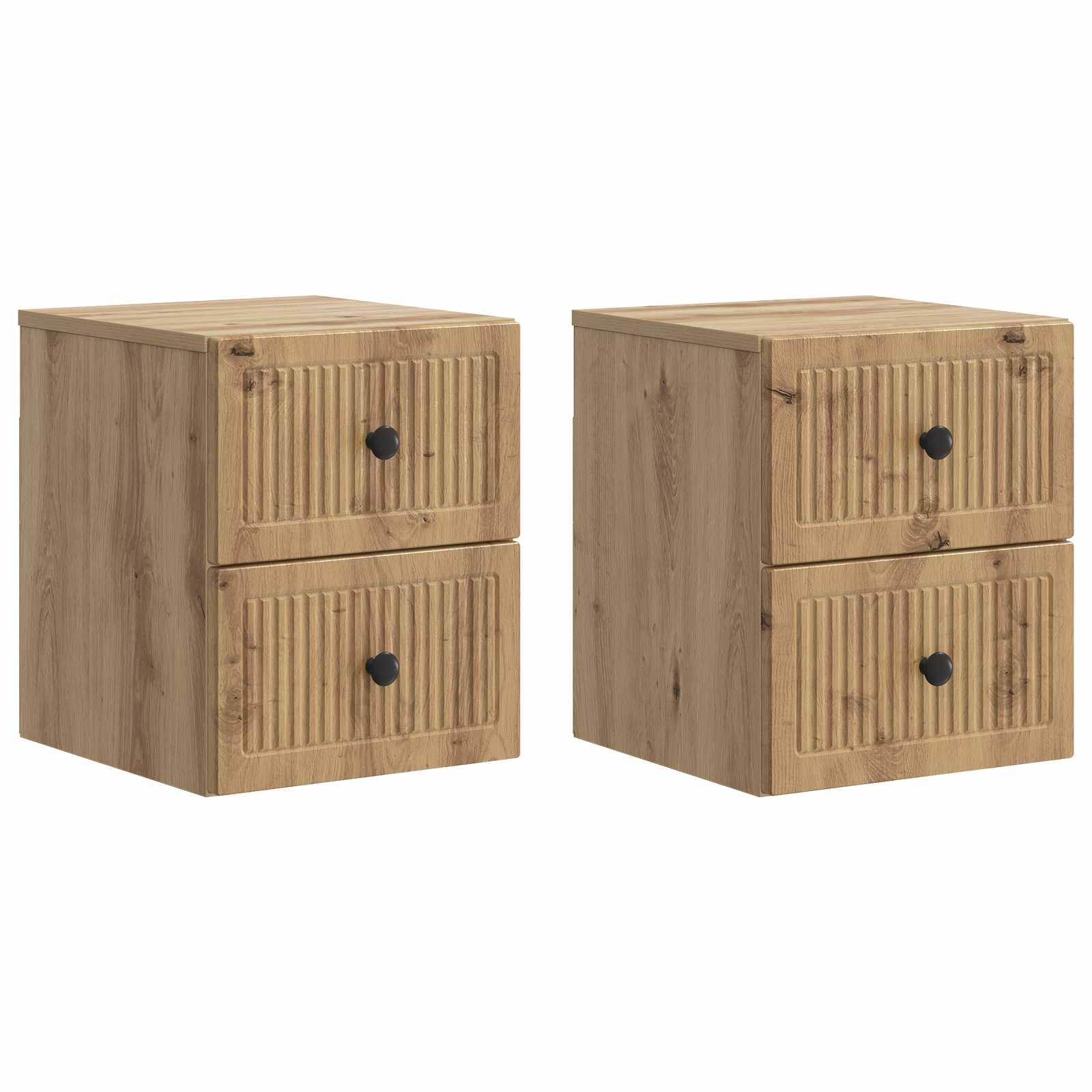 Cabinet de chevet mural 2 pcs Chêne artisanal 33 x 34,5 x 40 cm - XIOS