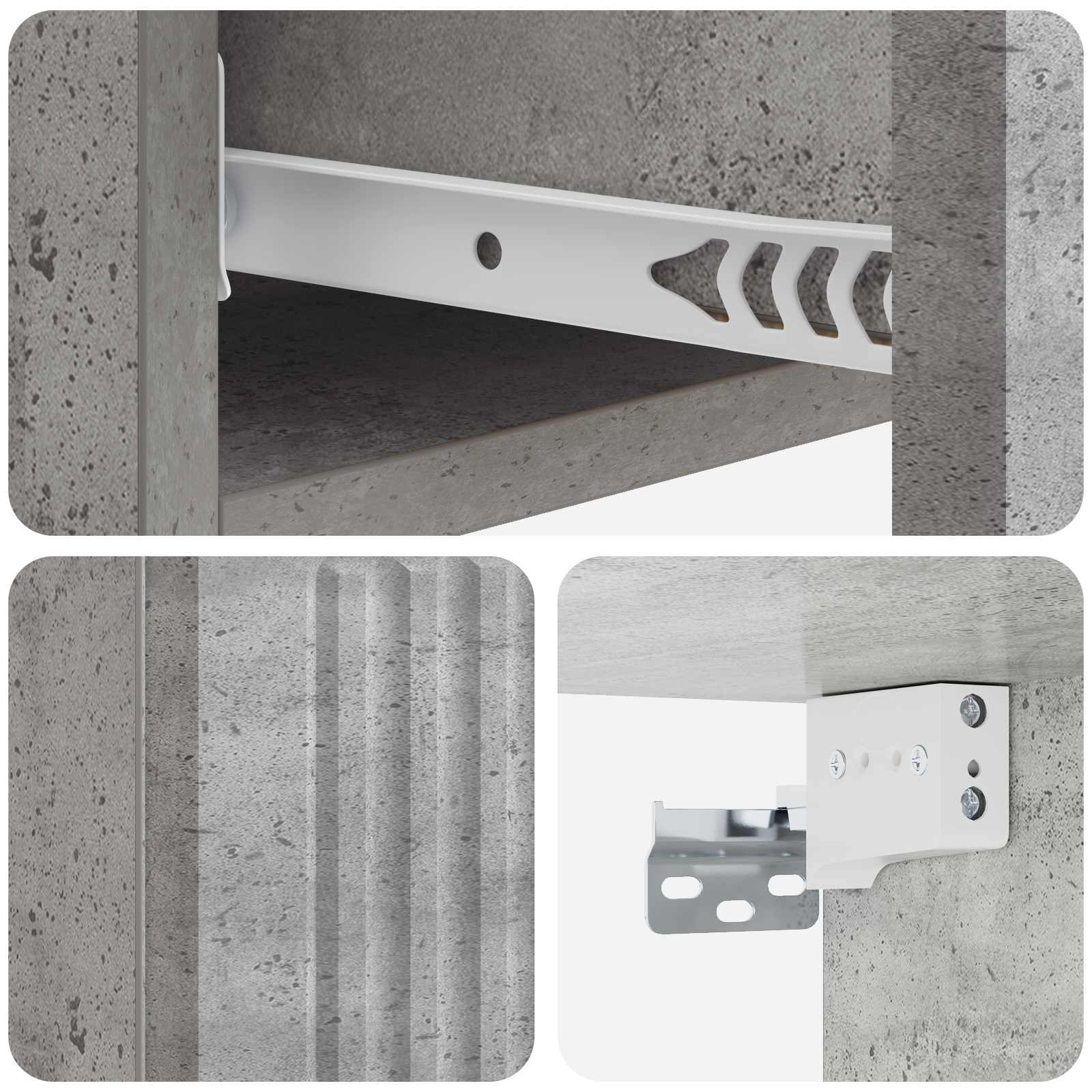 Table d'appoint murale Gris béton 87,5 x 34,5 x 17 cm - XIOS