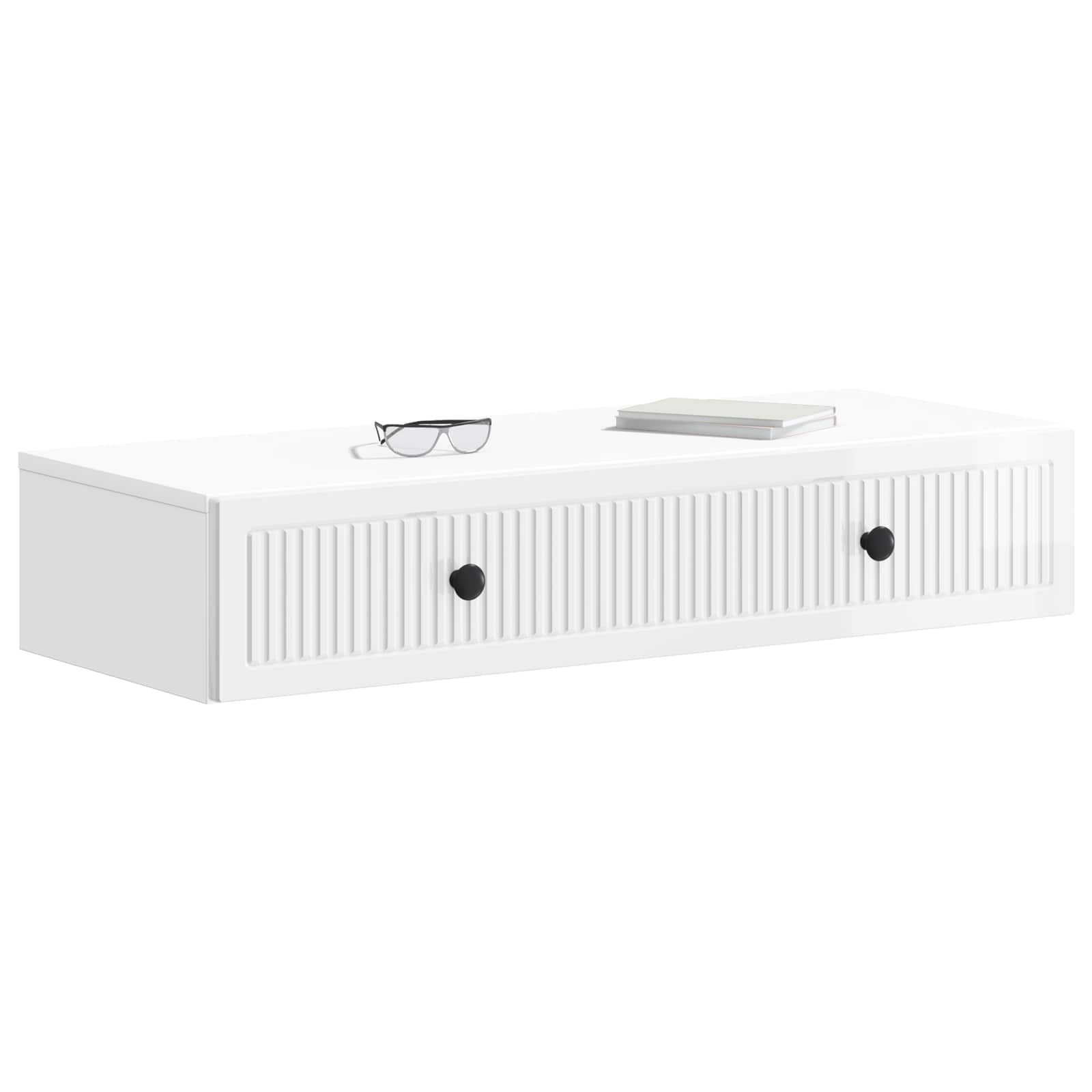 Table d'appoint murale Blanc brillant 87,5 x 34,5 x 17 cm - XIOS