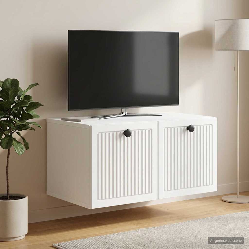 Meuble TV mural Blanc 59,5 x 41 x 30 cm Bois d'ingénierie - XIOS